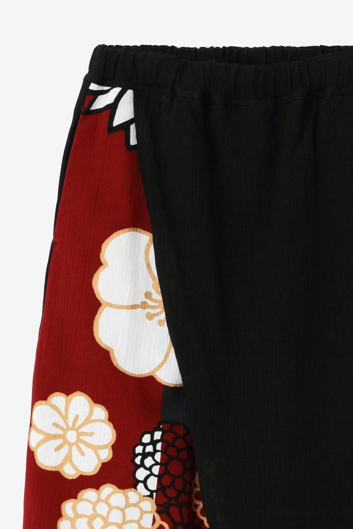 高島縮棉 20/20手柄寛衣下 和裝褲雙色/黑色×金襴緞子2