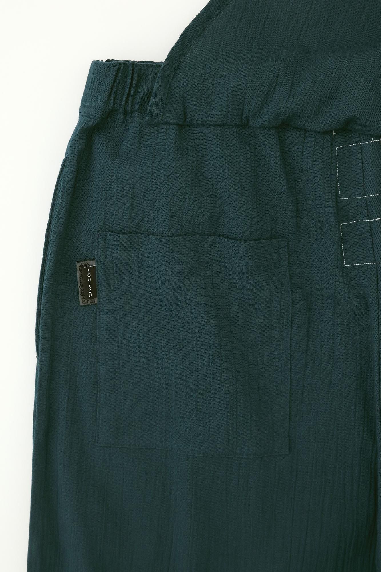 高島縮棉 20/20手柄寛衣下 和裝褲雙色/藍綠色×華麗 碧玉色2