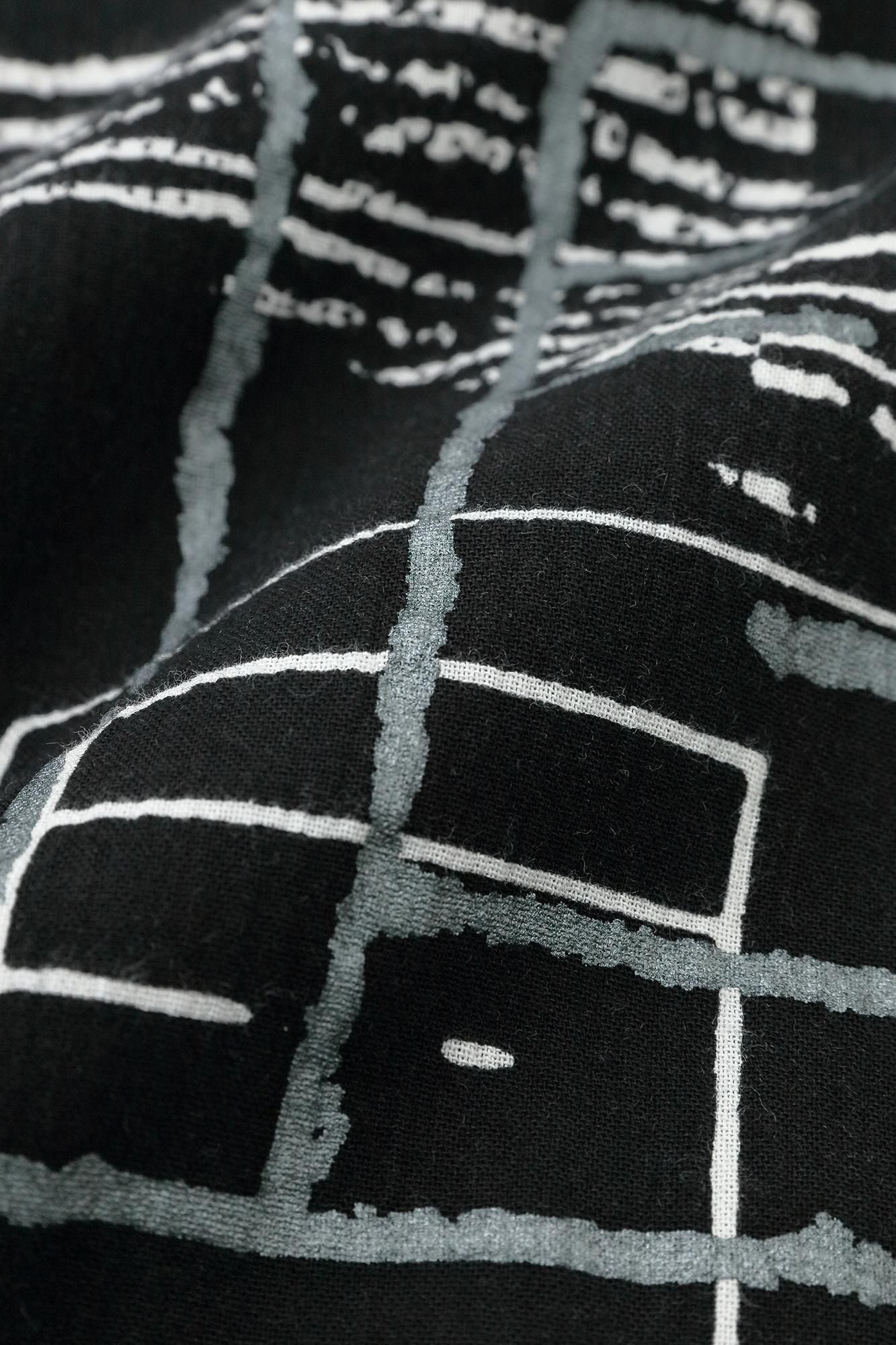 Chizimi Cotton 20/20 Wrap Harem Pants Bi-color / Dark Grey × Wave of Reiwa