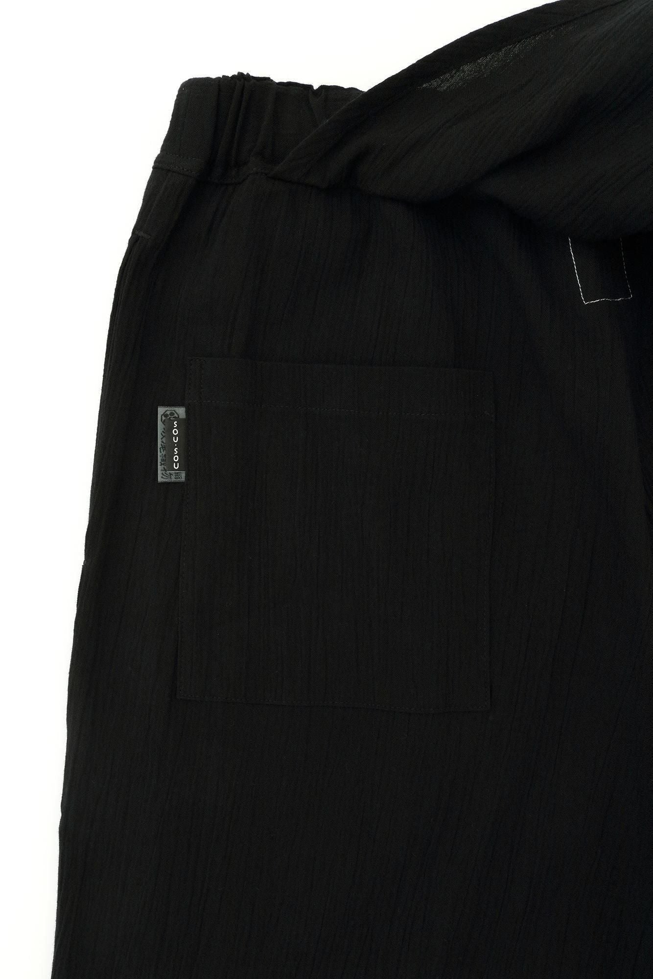 【Online】Chizimi Cotton 20/20 Wrap Harem Pants(TakaMikan SkirtstomachPants and Skirts)/Black2