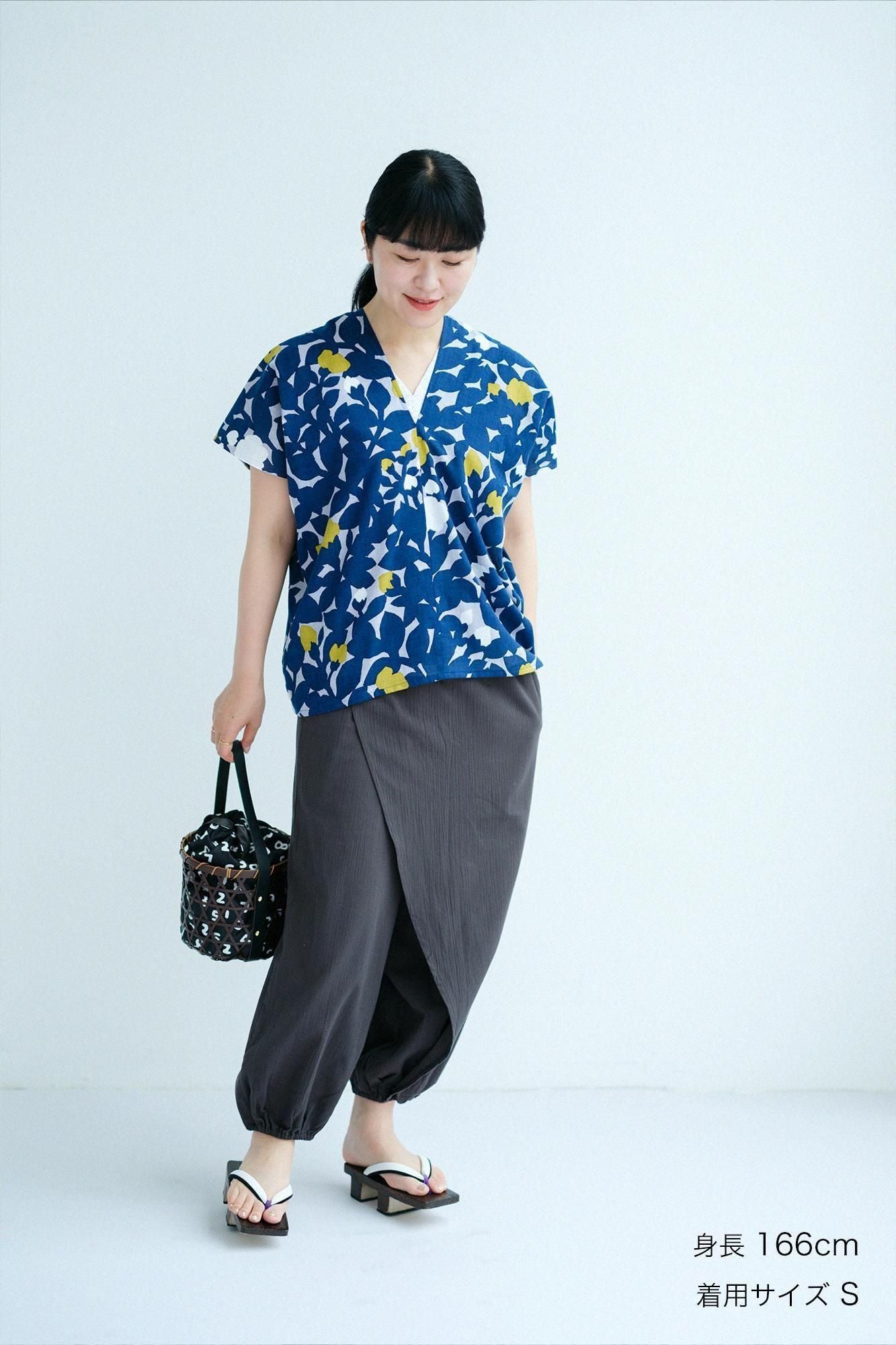 高島縮棉 20/20手柄寛衣下 和裝褲/深灰色2