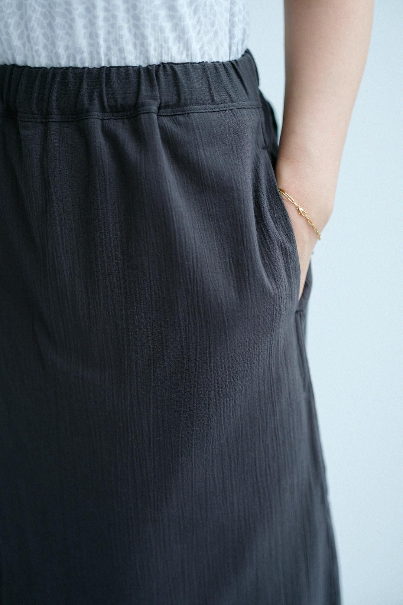 高島縮棉 20/20手柄寛衣下 和裝褲/深灰色2