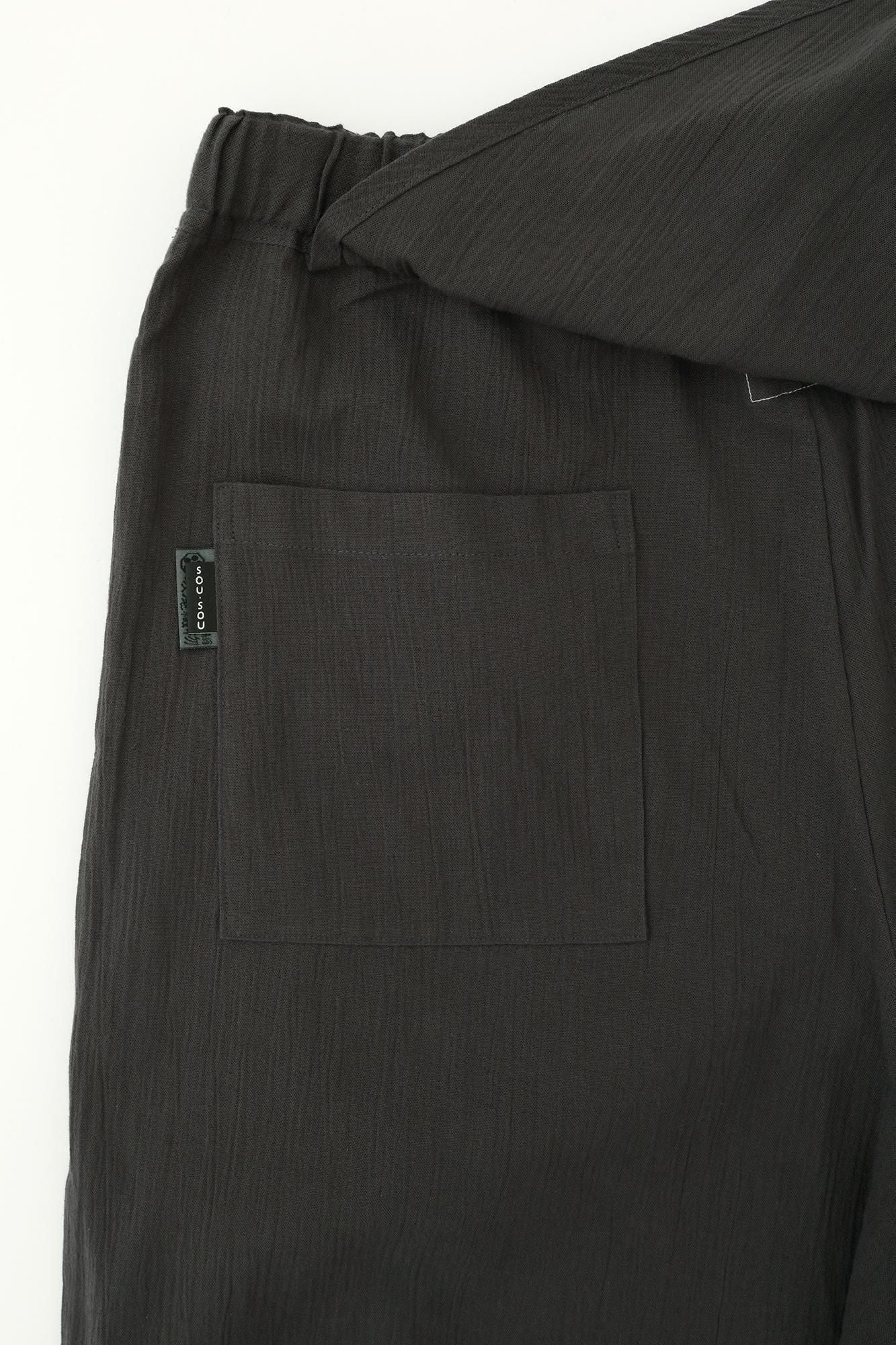 高島縮棉 20/20手柄寛衣下 和裝褲/深灰色2