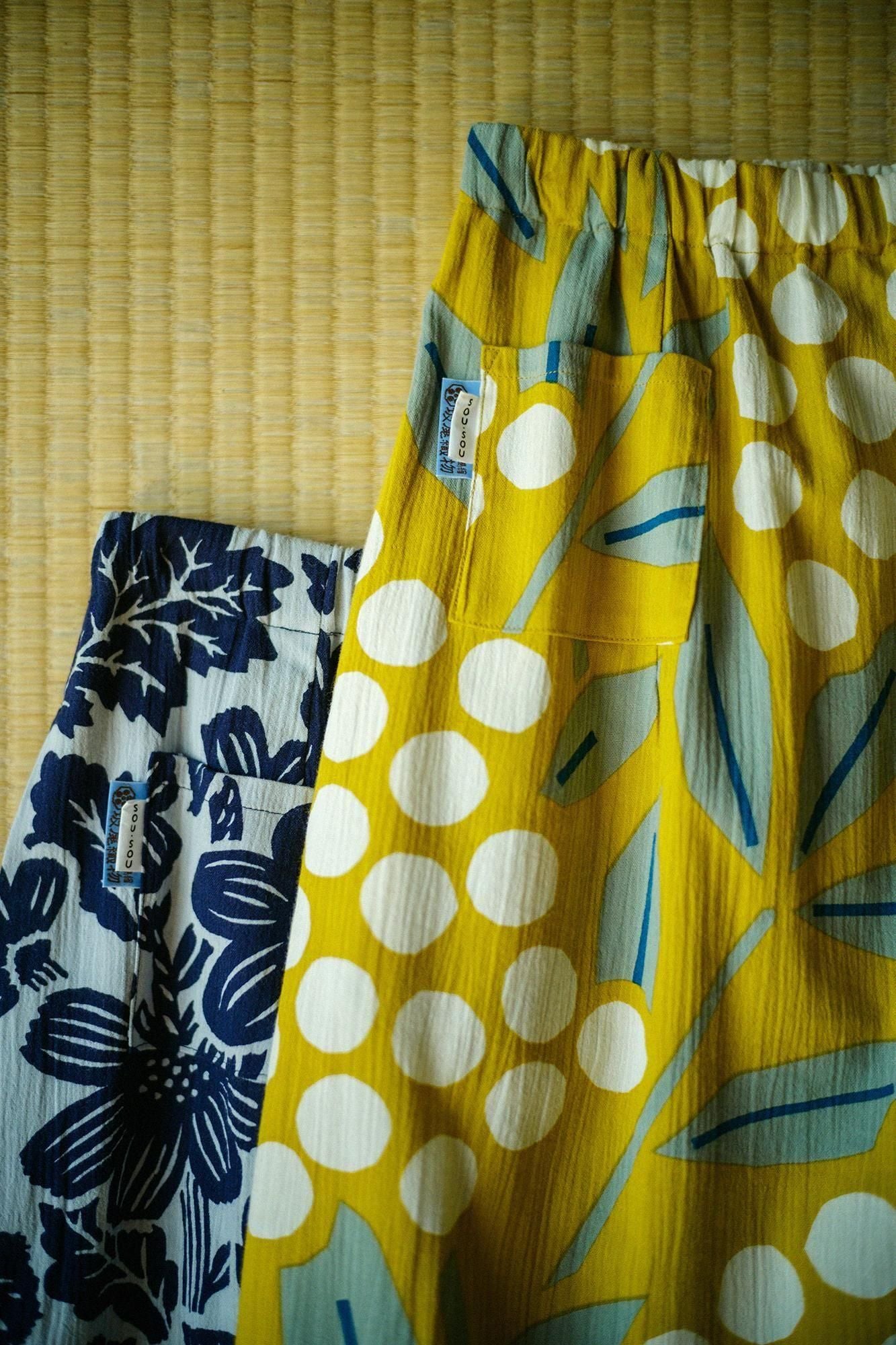 高島縮棉 20/20長裙/南天竹 金黃色