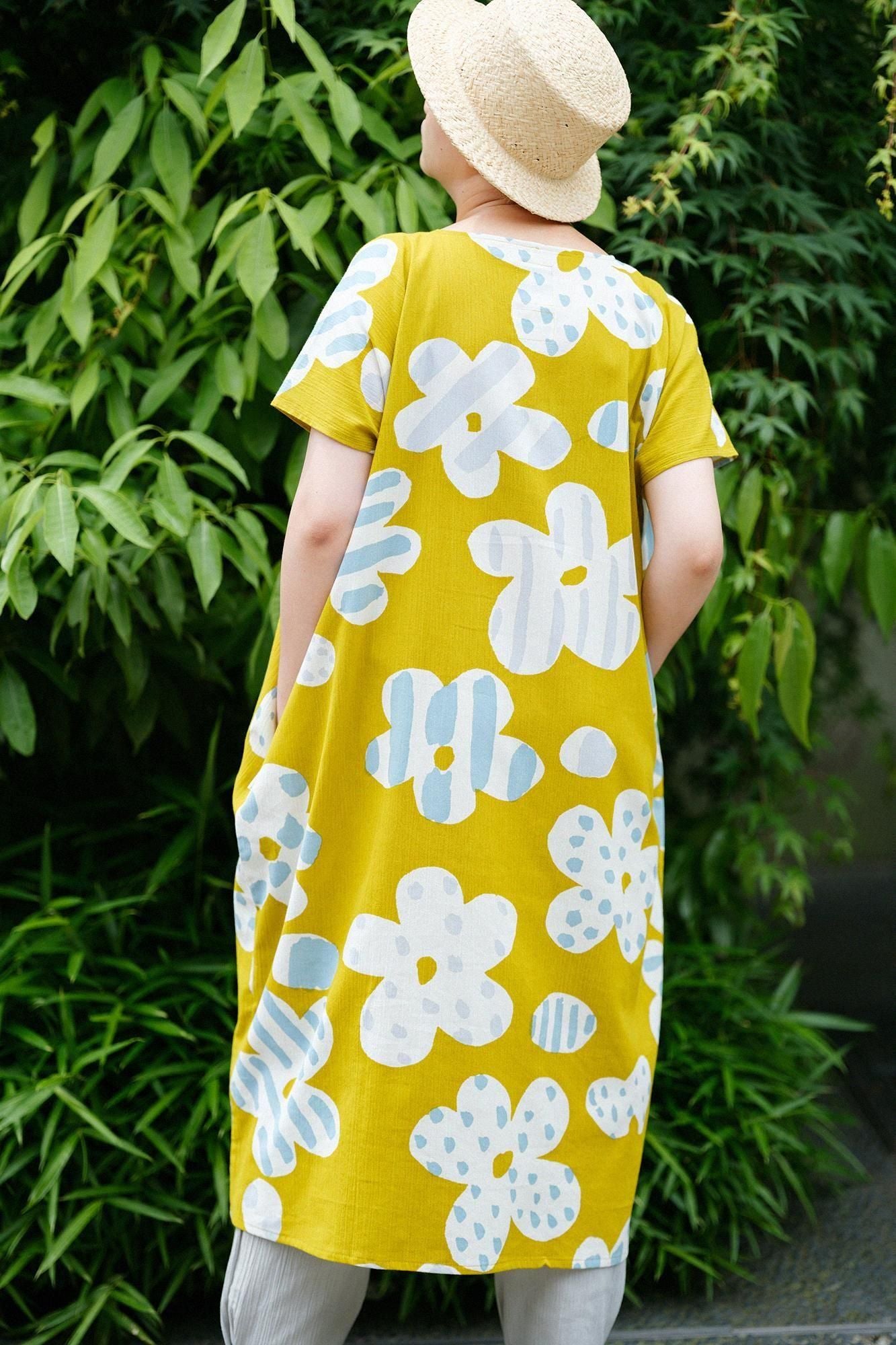 高島縮棉 20/20長方形洋裝/綻放