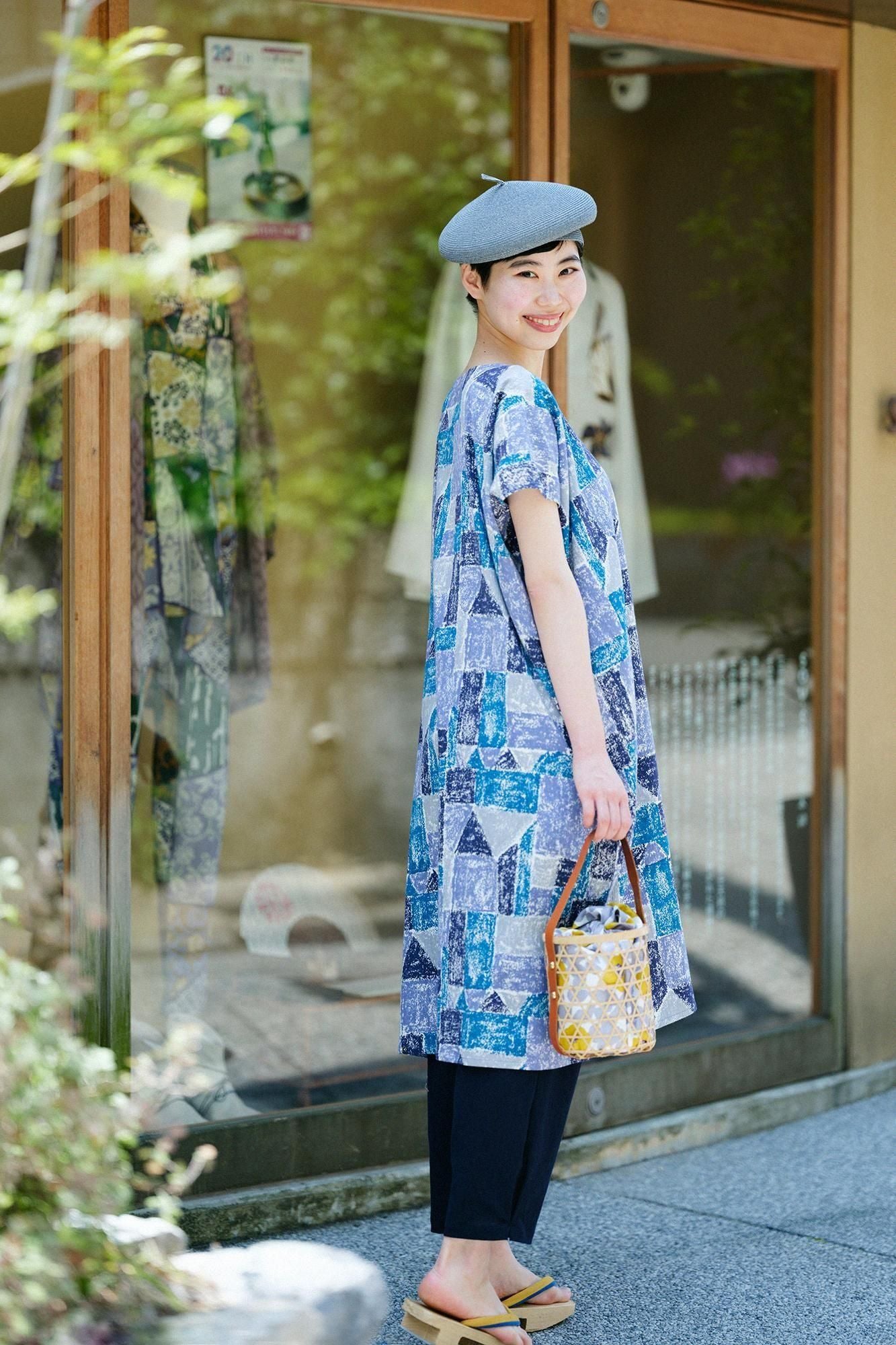 타카시마치지미 20/20 직사각형 원피스(Chohokei)/돌 나무의 집