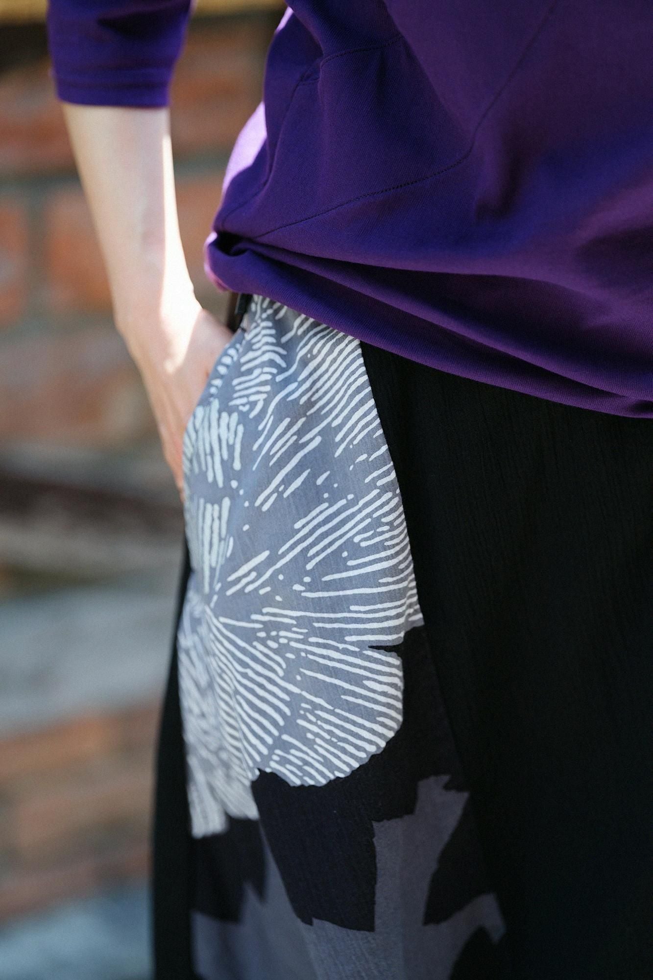 【net限定】高島縮 20/20 富士(ふじ) 2.0/濡羽色(ぬればいろ)×芍薬(しゃくやく)