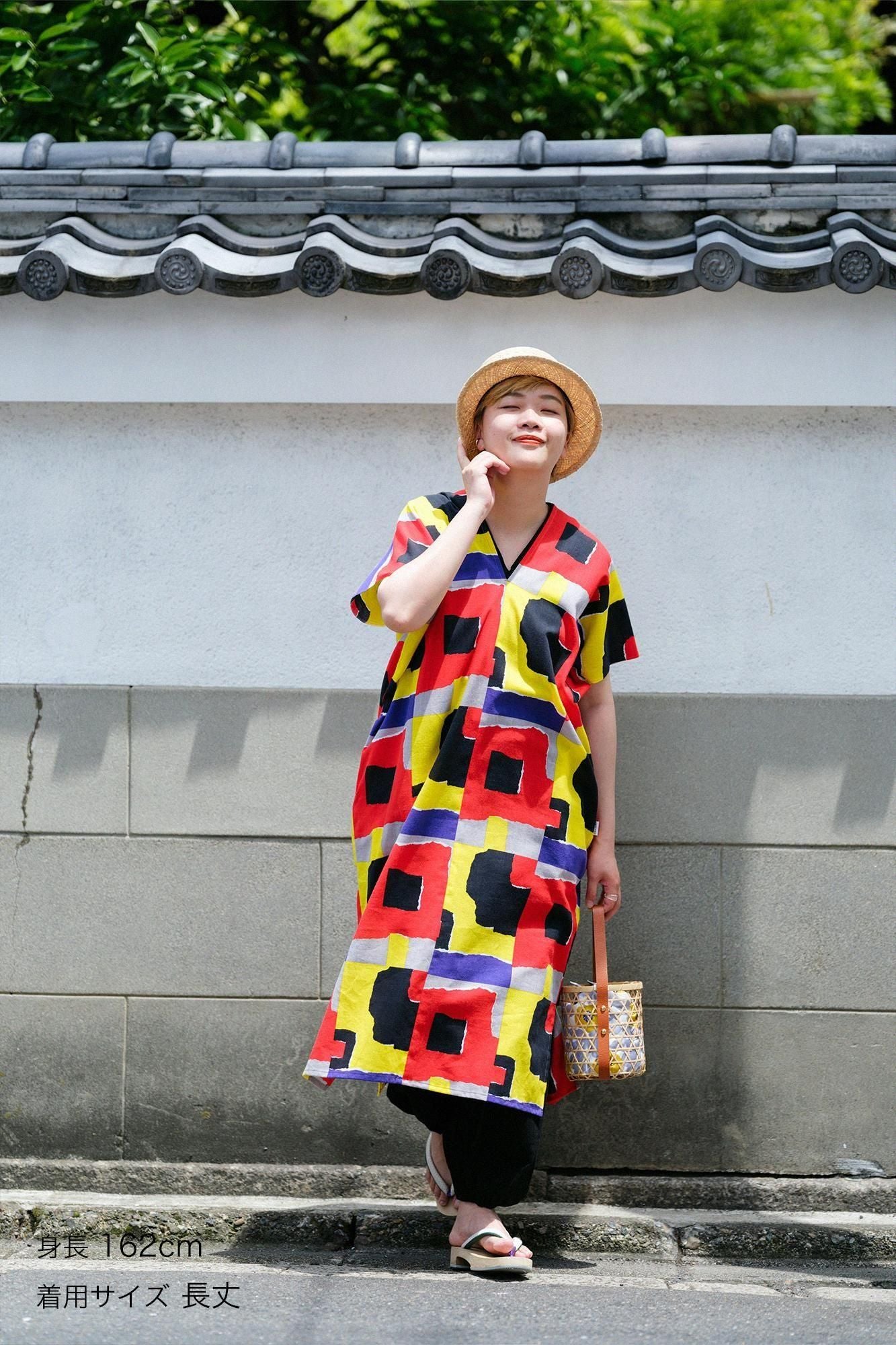 【net限定】伊勢木綿 文(ぶん) 長方形衣(ちょうほうけい) 二つ身(ふたつみ)/朱夏(しゅか)