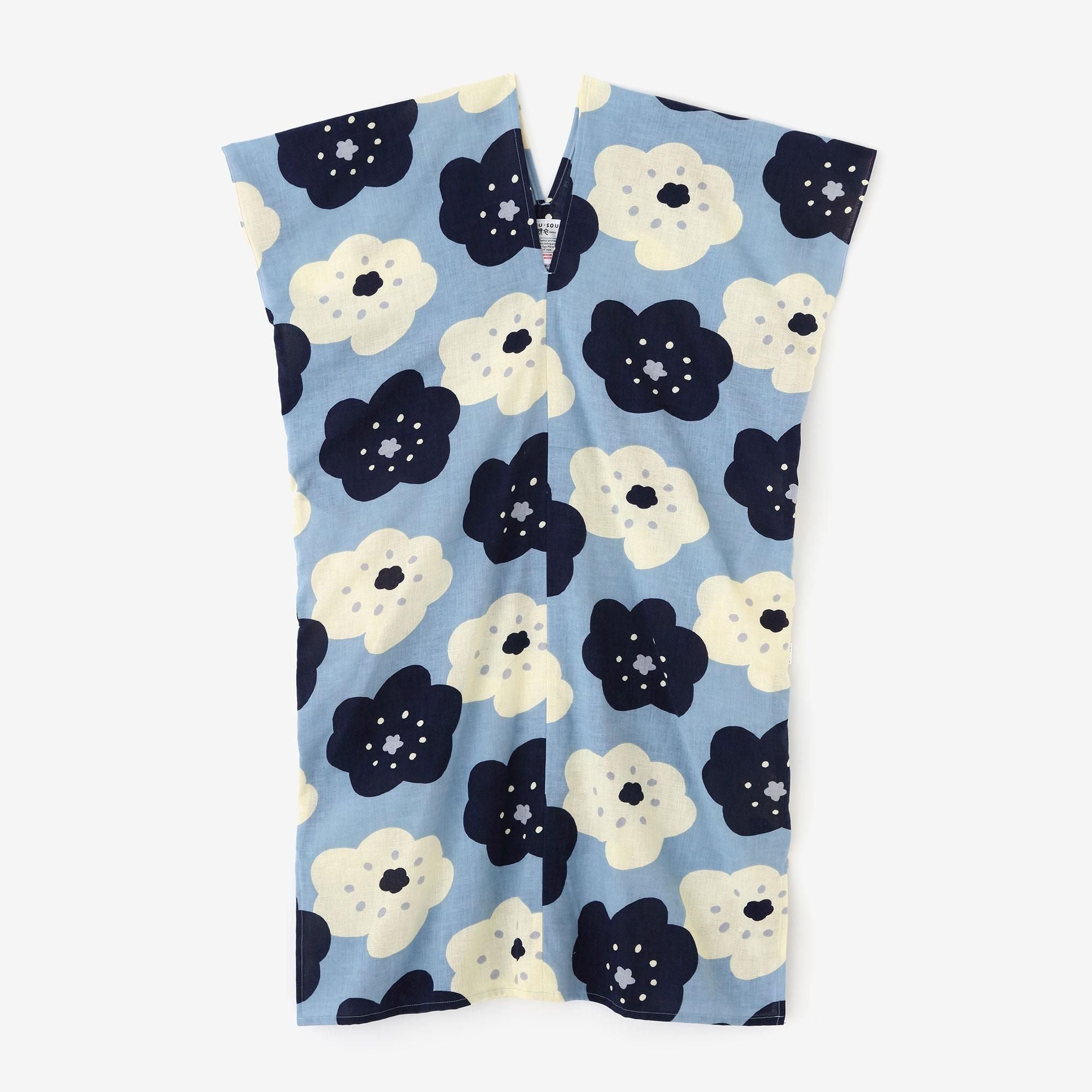 Isemomen Bun Rectangular Dress Split Joint / Smile Light Indigo