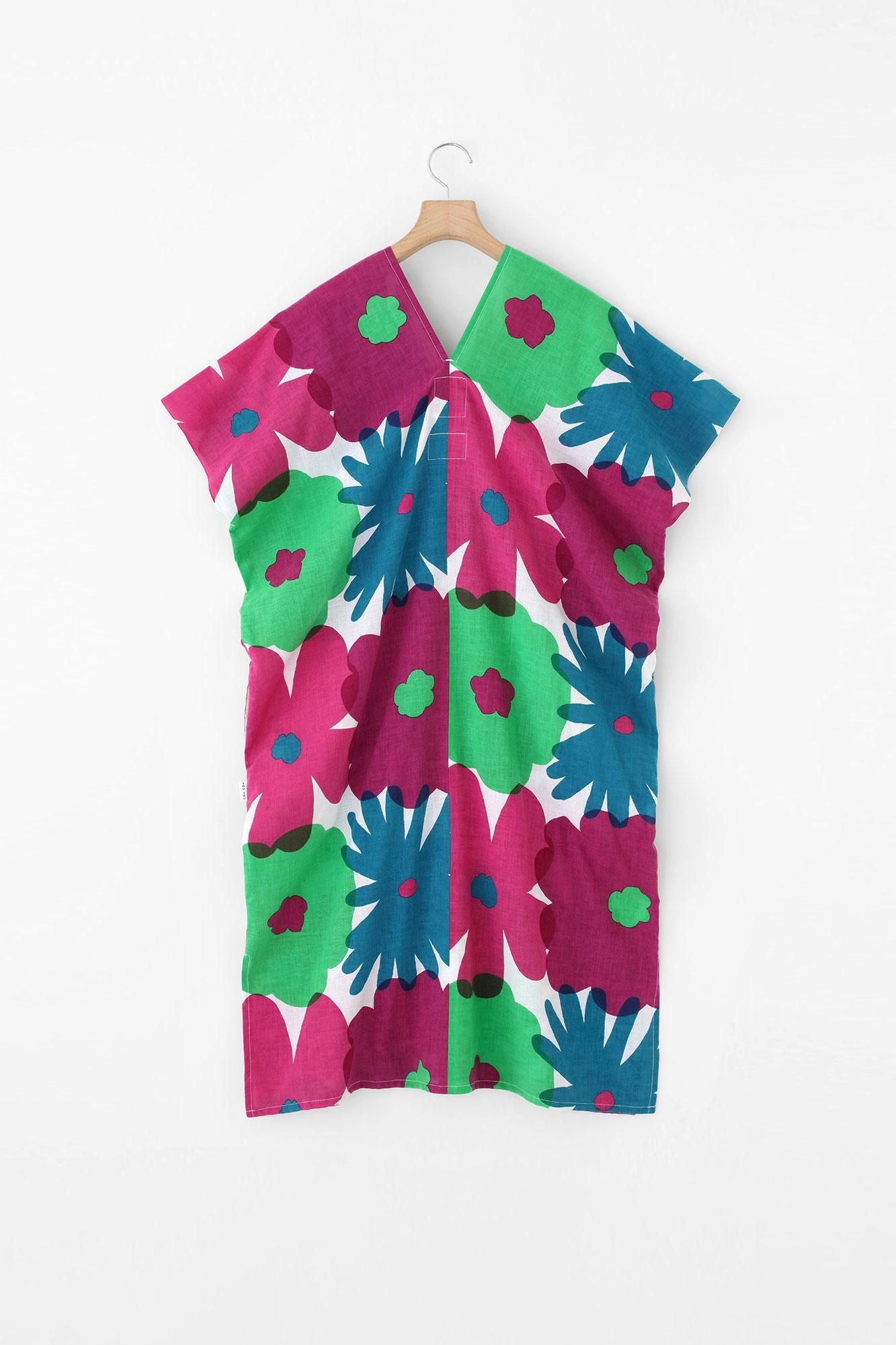 伊勢木棉 文 長方形洋裝 拼接/落落大方 繽紛琉球