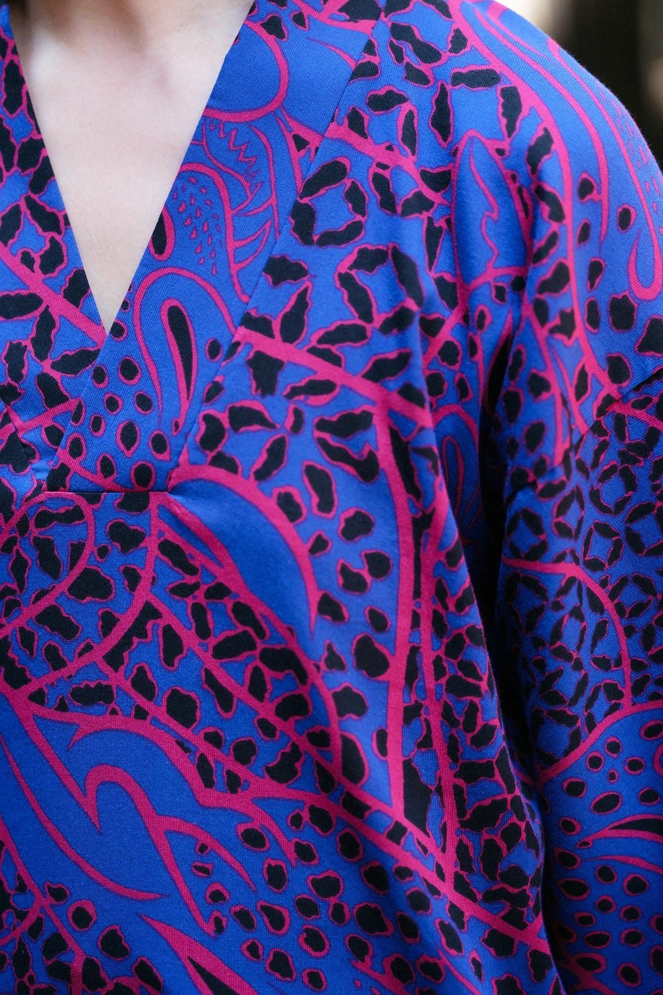 高島縮棉 40/40風靡 上衣/blue red jaguars