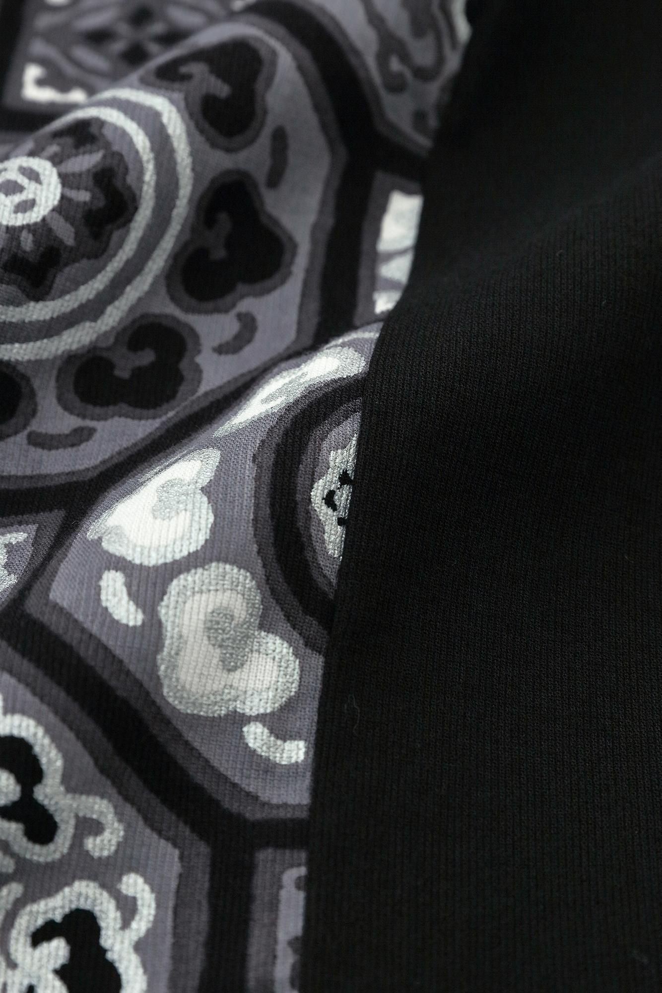 Chizimi Cotton 40/40 Fubi Kimono Shirt Bi-color / Black × Gorgeous