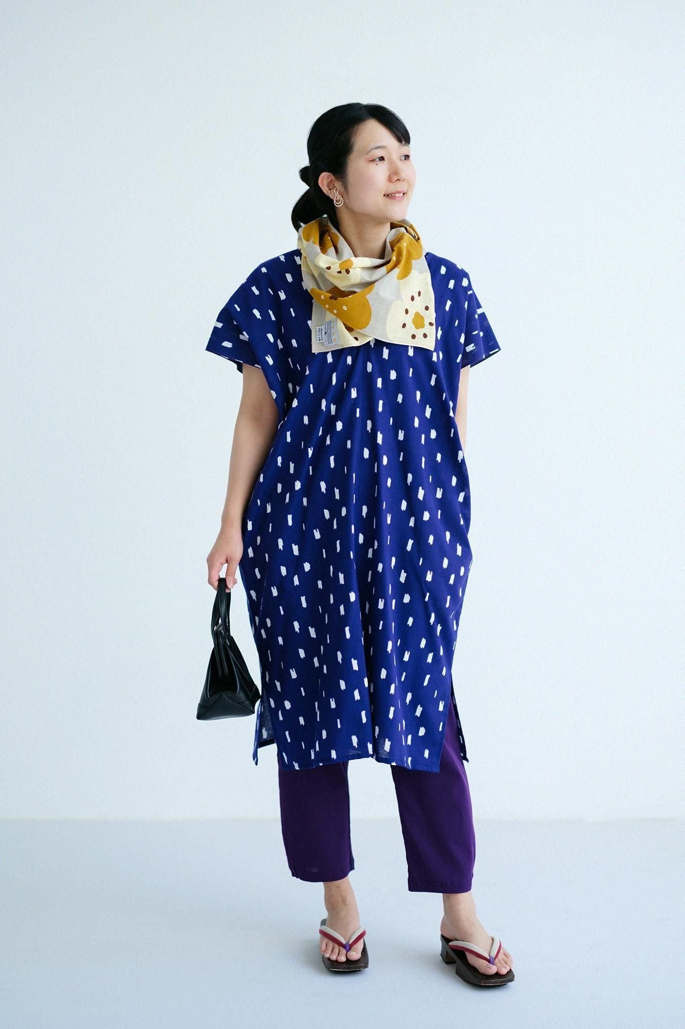 Isemomen Cotton Short Scarf / Smile Beige