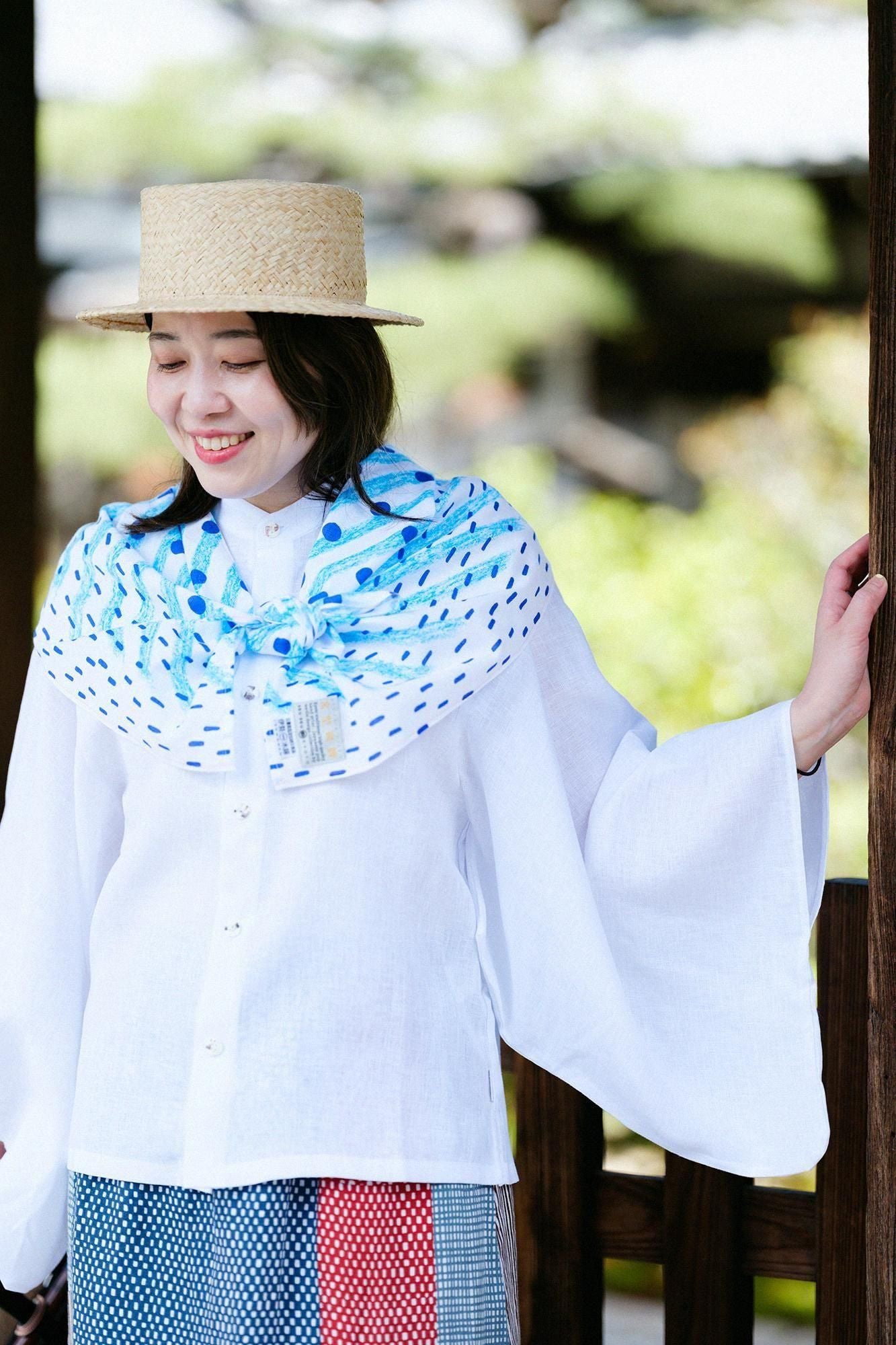 Isemomen Cotton Short Scarf / Raining