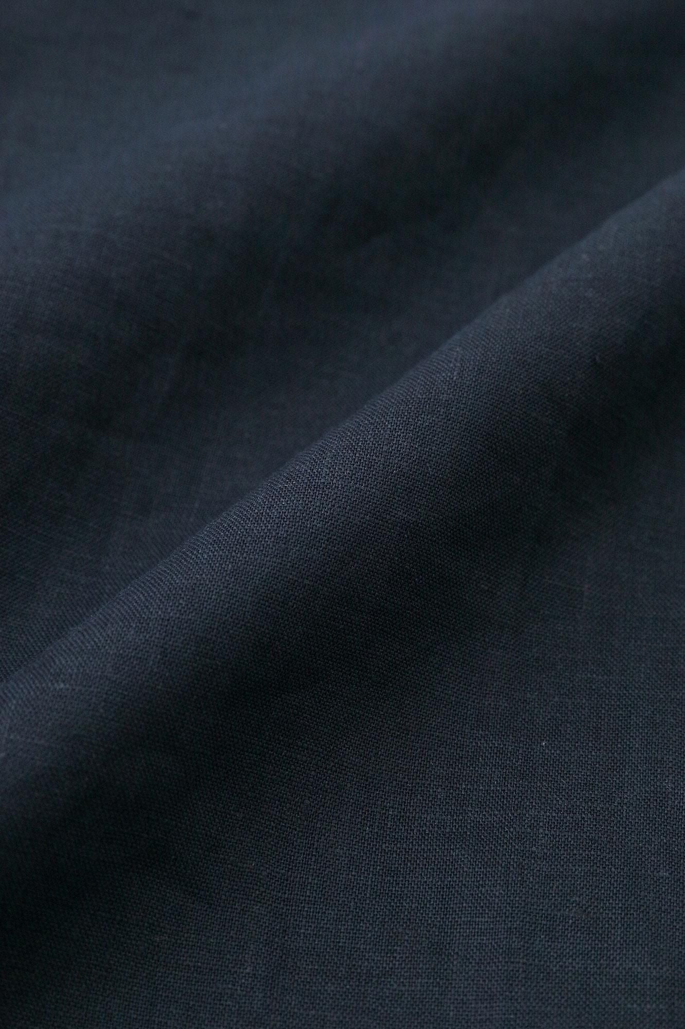 麻 如月披風斗篷袖括/藍黑色