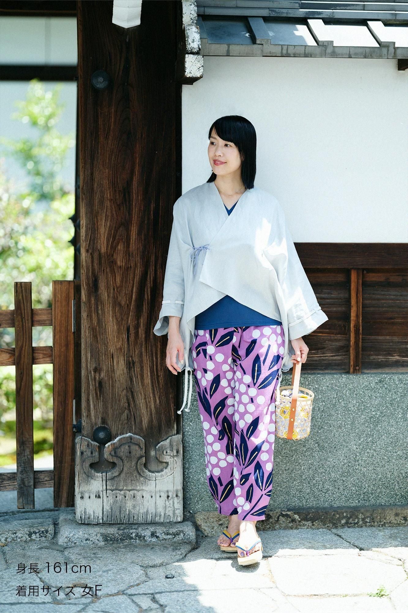 Chizimi Cotton 20/20 Monpe Workers Pants / Nandina Bamboo