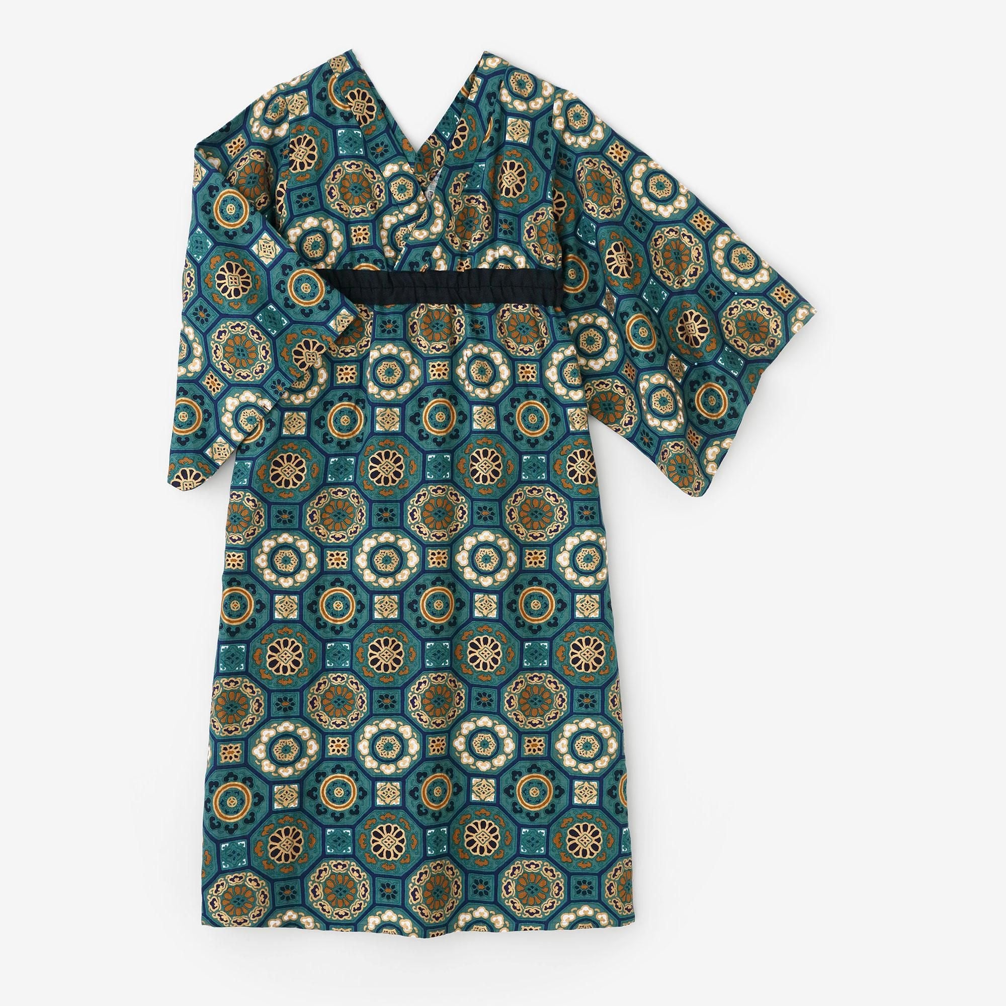 ソウソウ　ゆかたみたて　浴衣みたて 麻 ゆかたみたて／華麗（かれい） 緑玉色（りょくぎょくいろ）