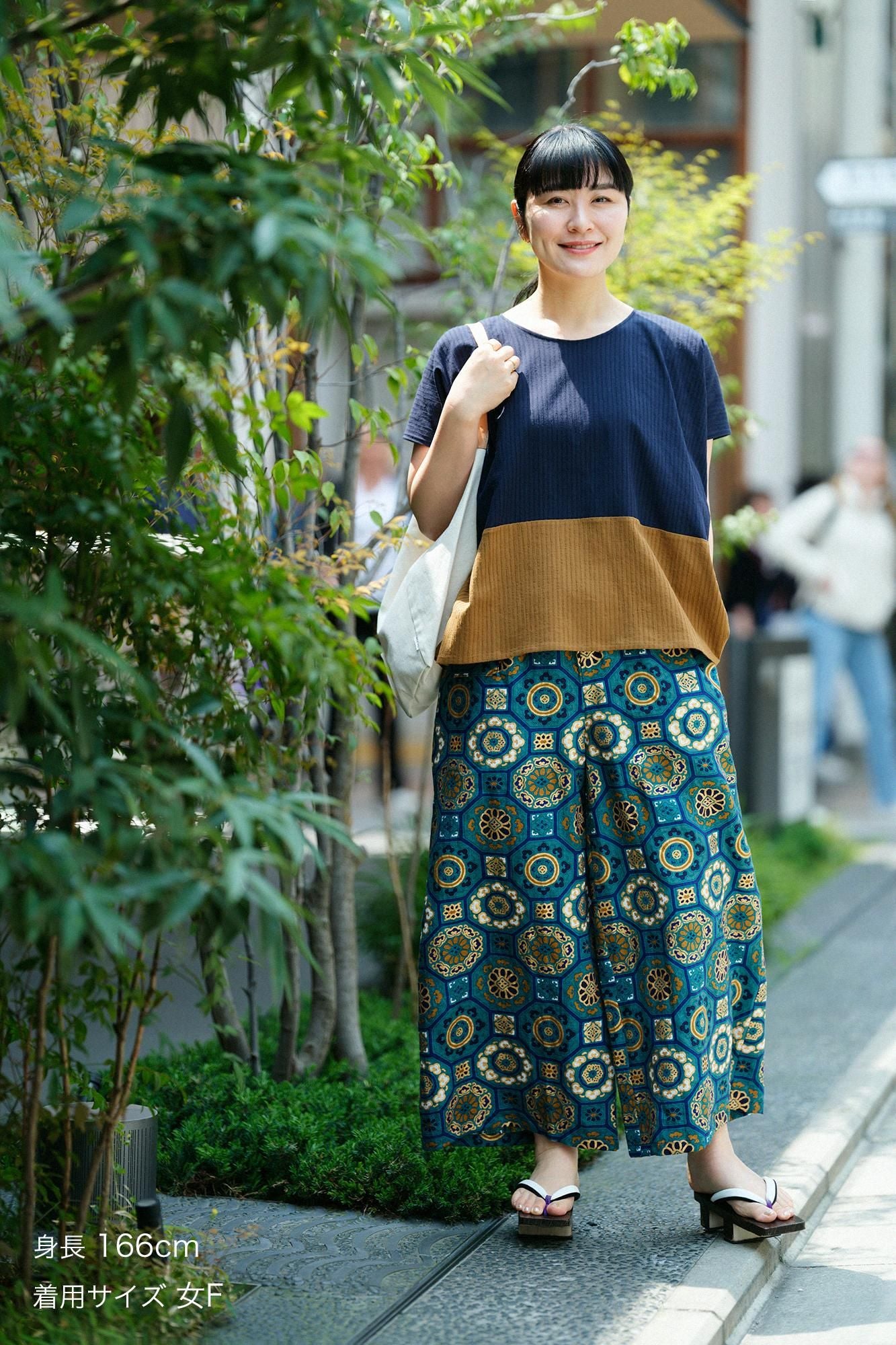 타카시마치지미 40/20 아키하 사각형옷 쿠미/남색(토메콘)×침향색(진코색)