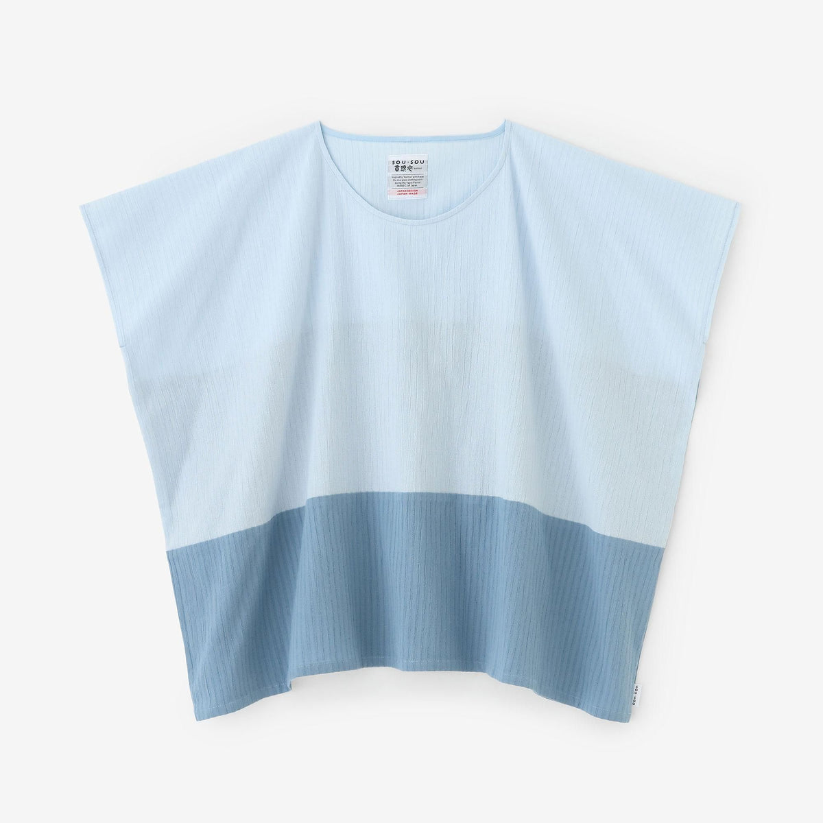 Chizimi Cotton 40/20 Akiha Square Top(deerminds old time withi) group(minds old time withfruit)/Pastel Blue(burpminds old time with) x Minato Nezumi (Minato)Nefigure)