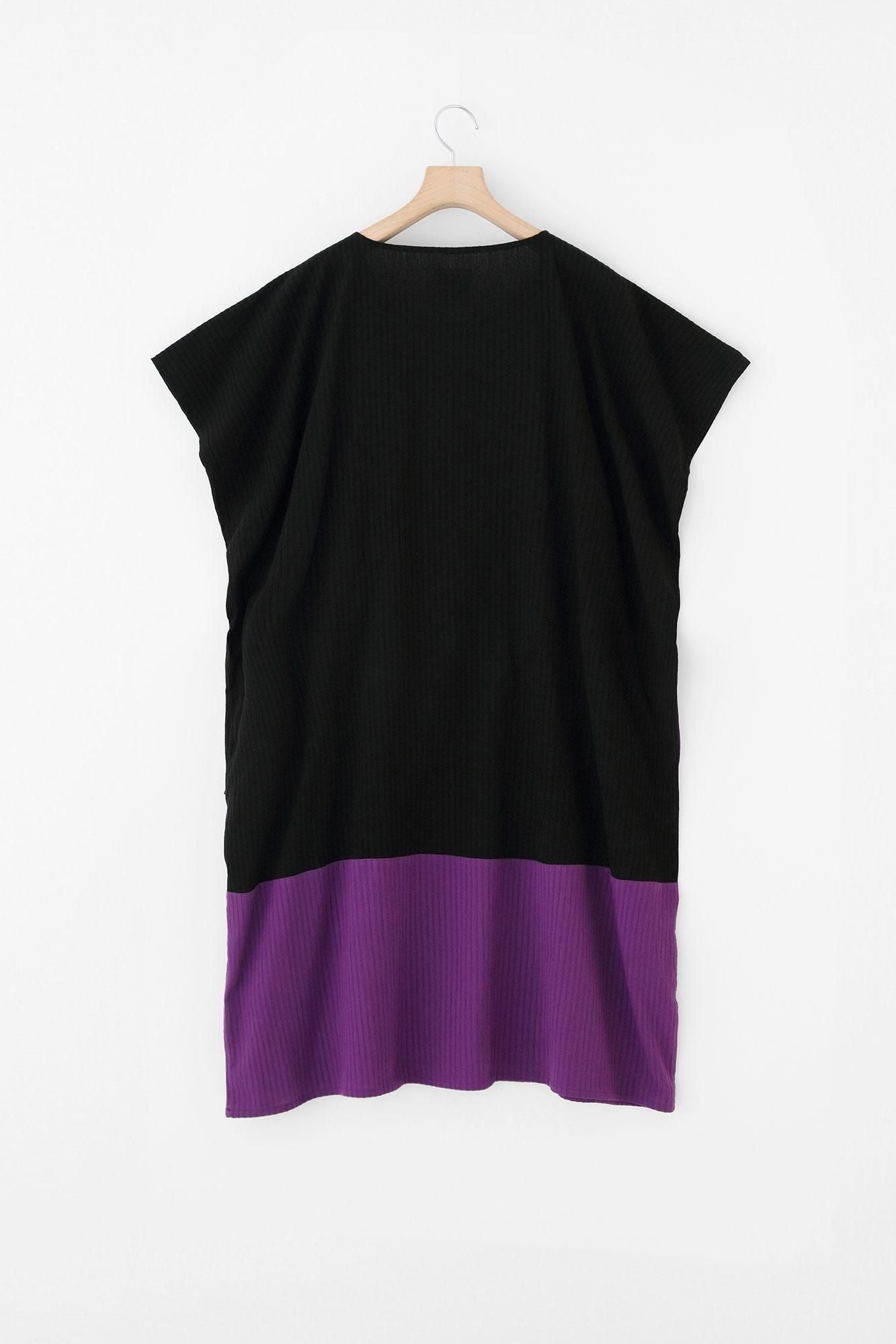 타카시마치지미 40/20 아키하 직사각형 원피스 그룹 (kumi)/검은색(목재) x Sumireiro