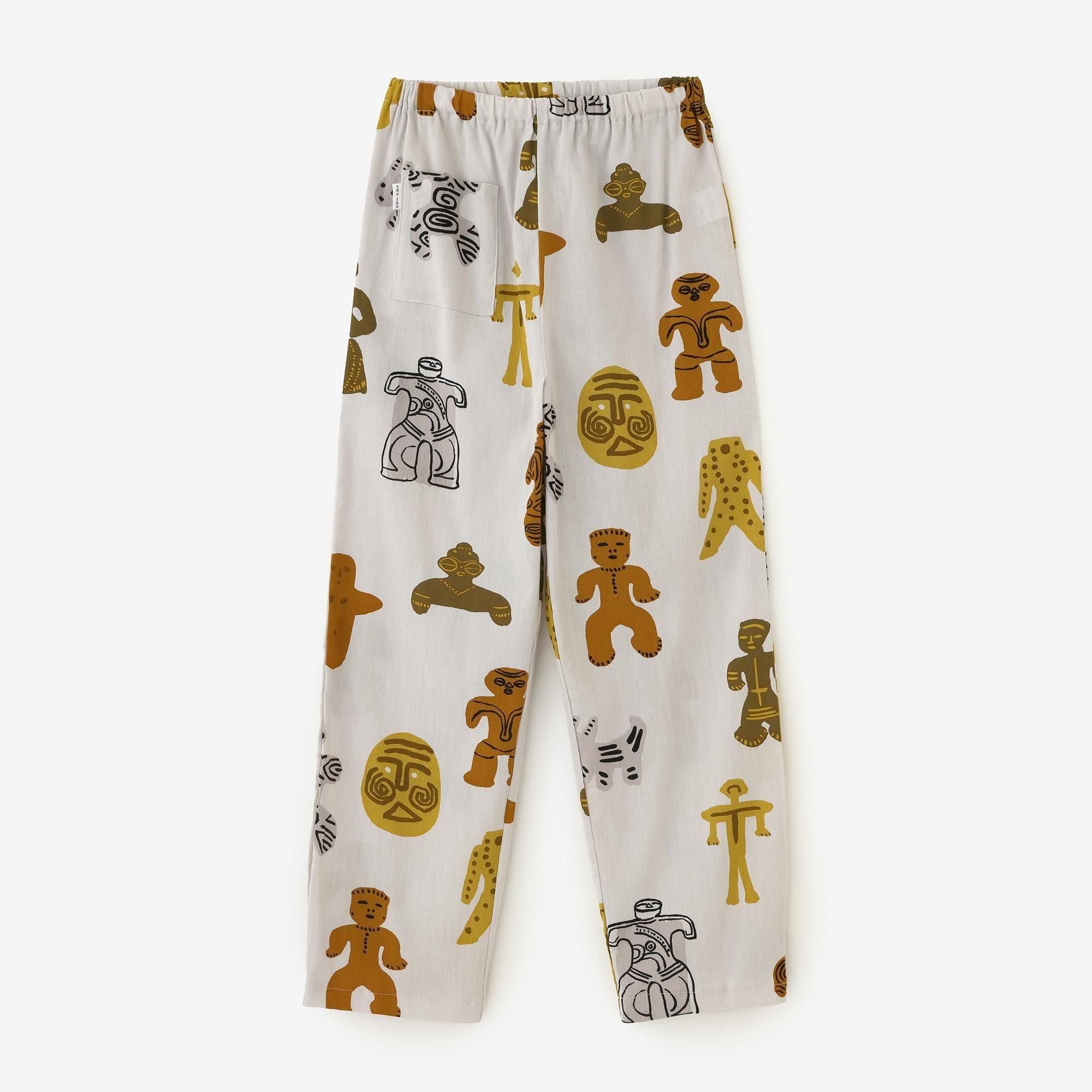 高島縮棉 40/40 細腿褲/土偶