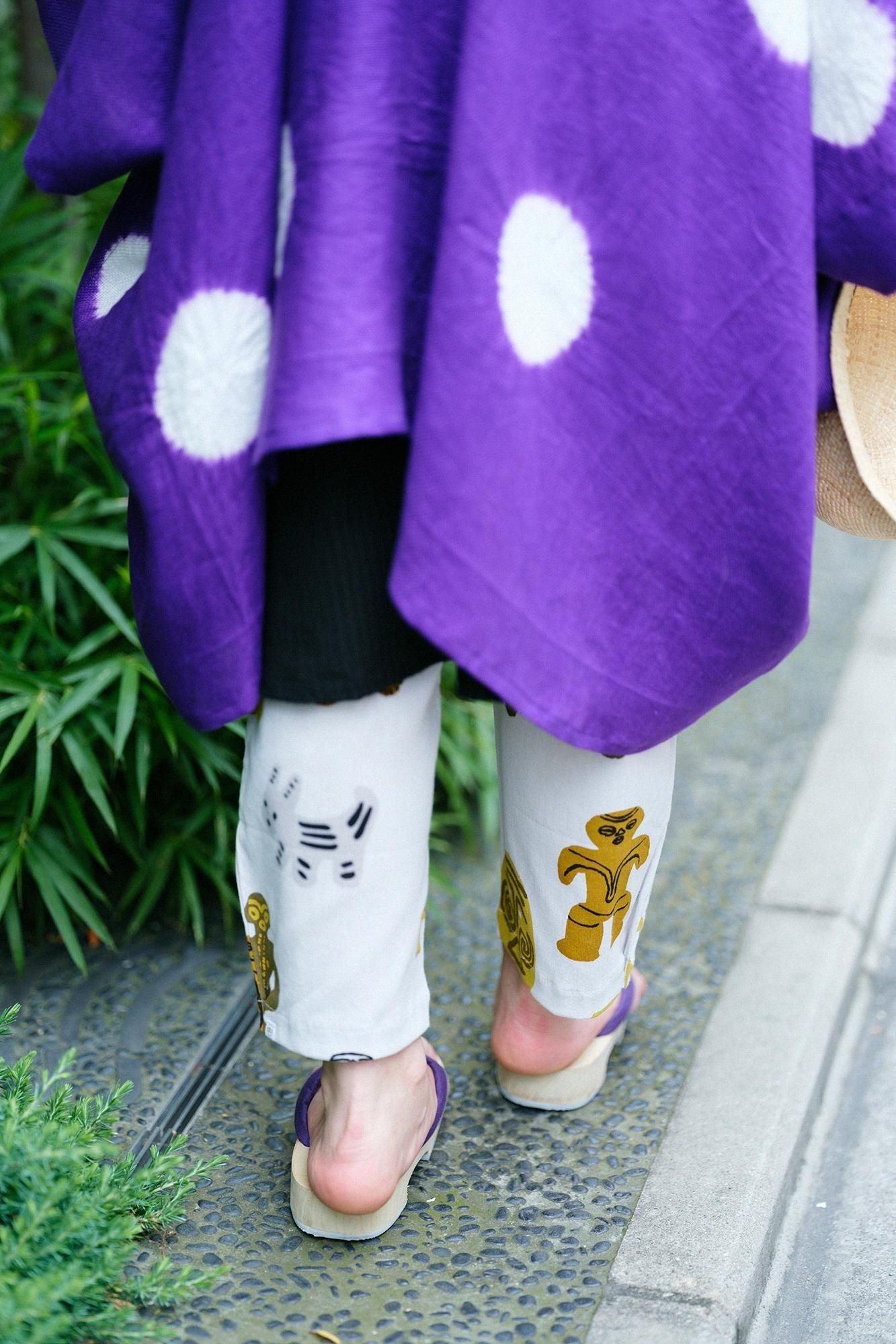 高島縮棉 40/40 細腿褲/土偶