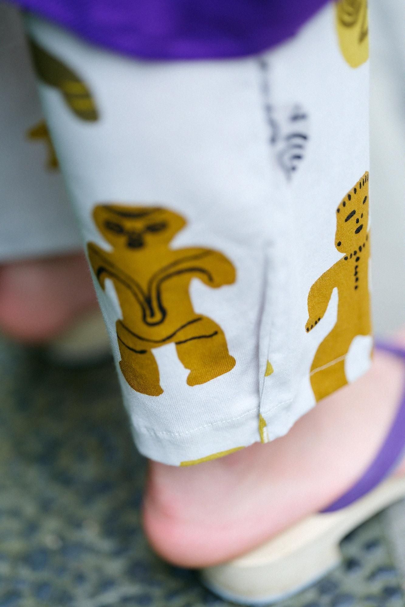 高島縮棉 40/40 細腿褲/土偶