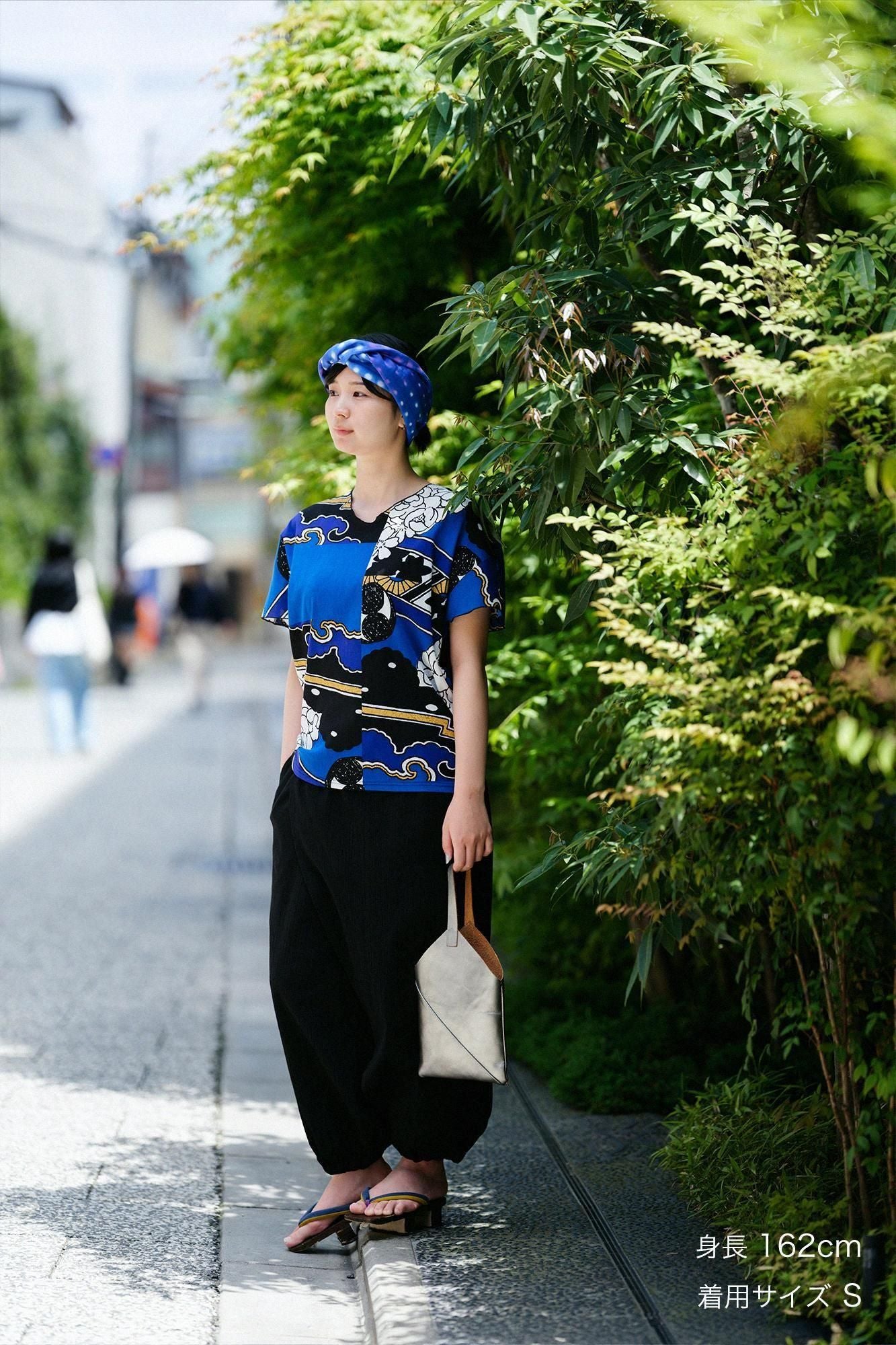 高島縮棉 40/40 短袖上衣/傾奇