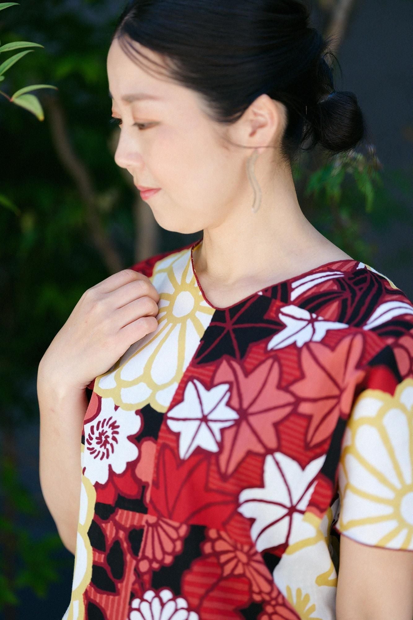 高島縮棉 40/40 短袖上衣/豪華