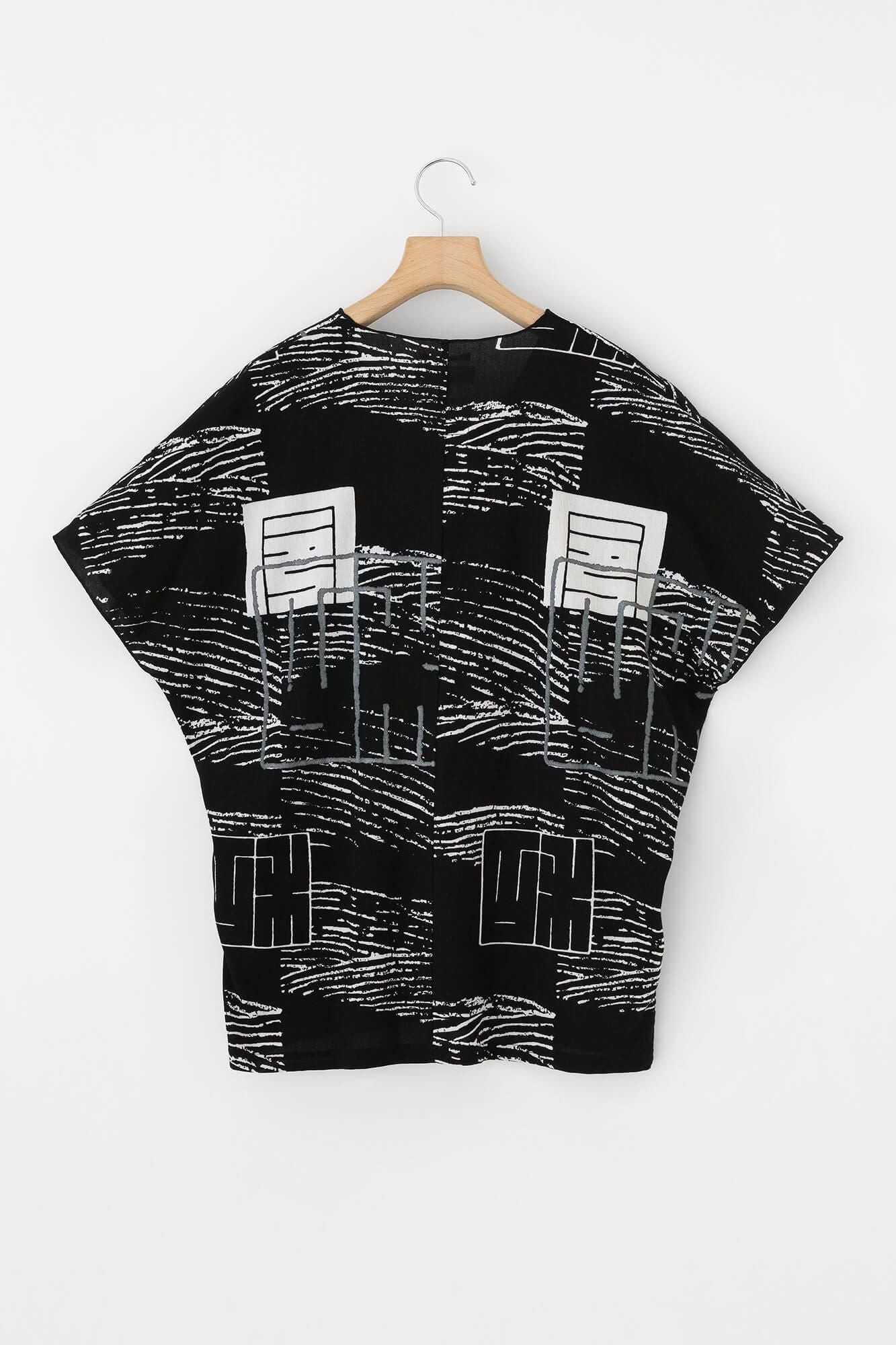 高島縮棉 40/40 短袖上衣/令和之波