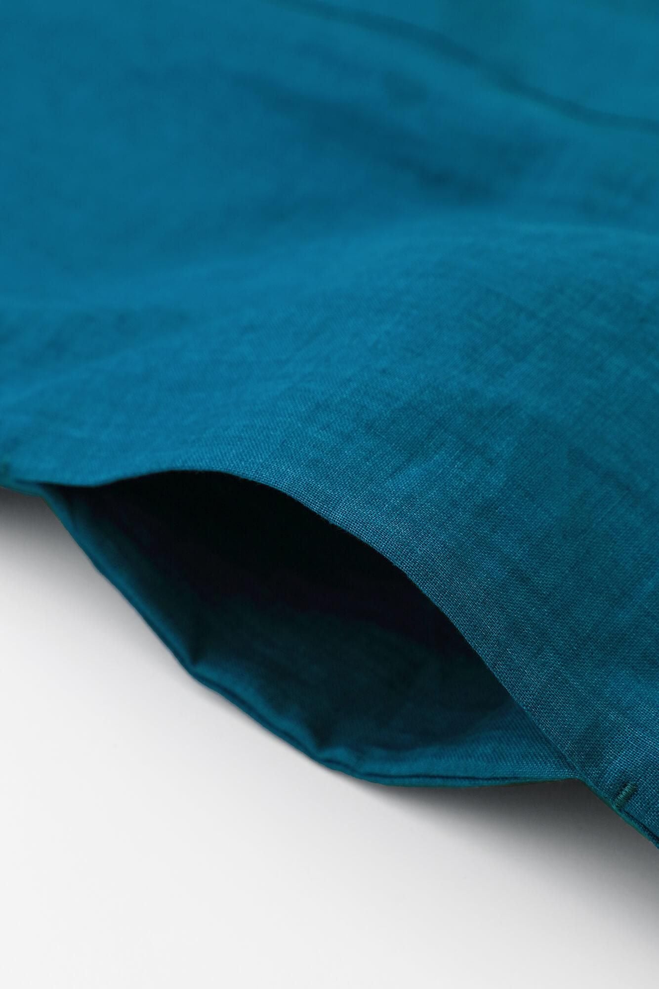 대마 x비침있는 자수 사각형 슬리브한텐(Kakusojanten) 싱글 (Hitoe)/Usuhanada)