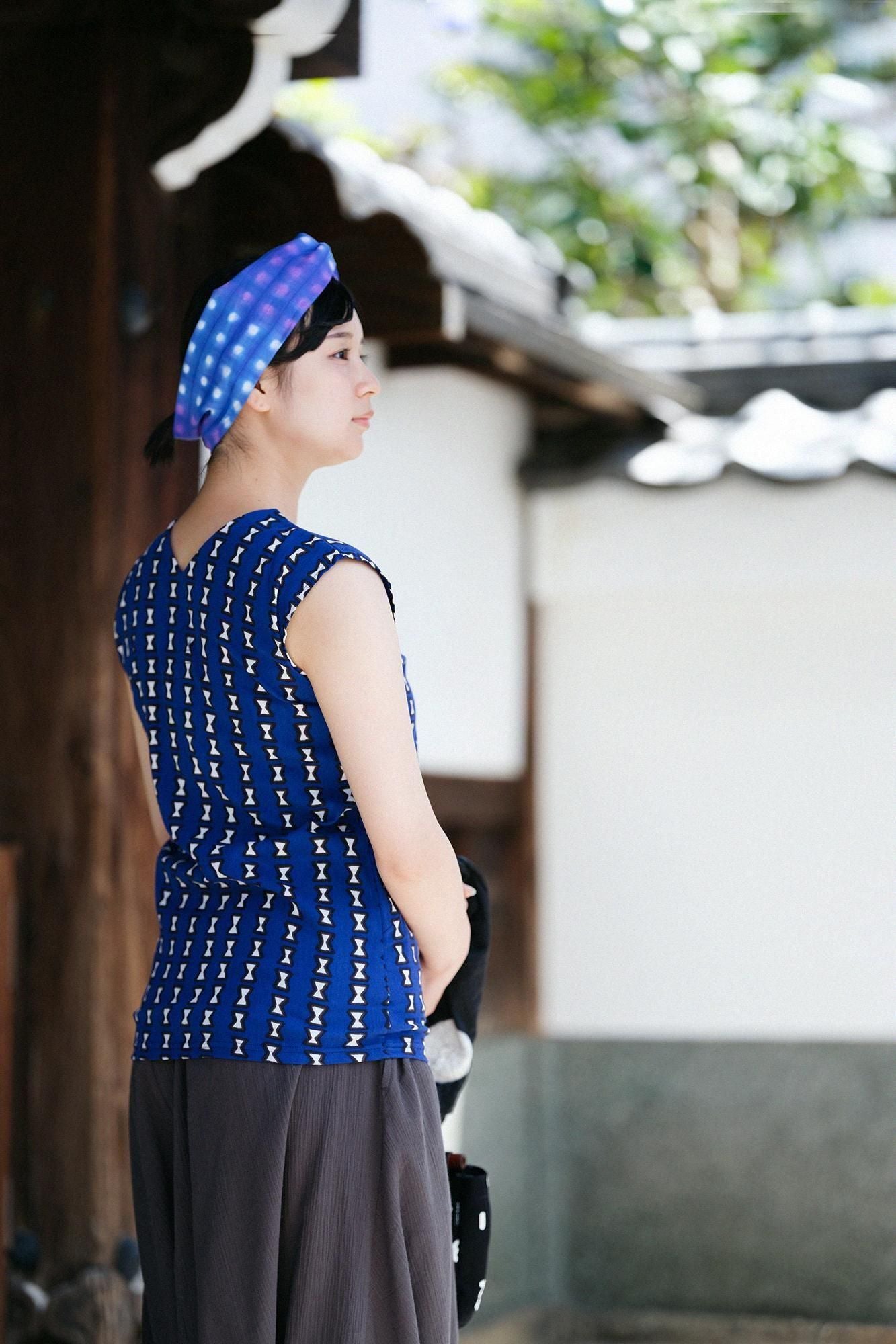 高島縮棉 40/40 V領上衣/榫卯