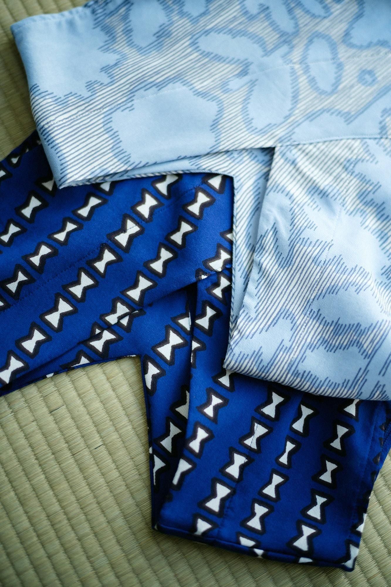 高島縮棉 40/40 V領上衣/榫卯