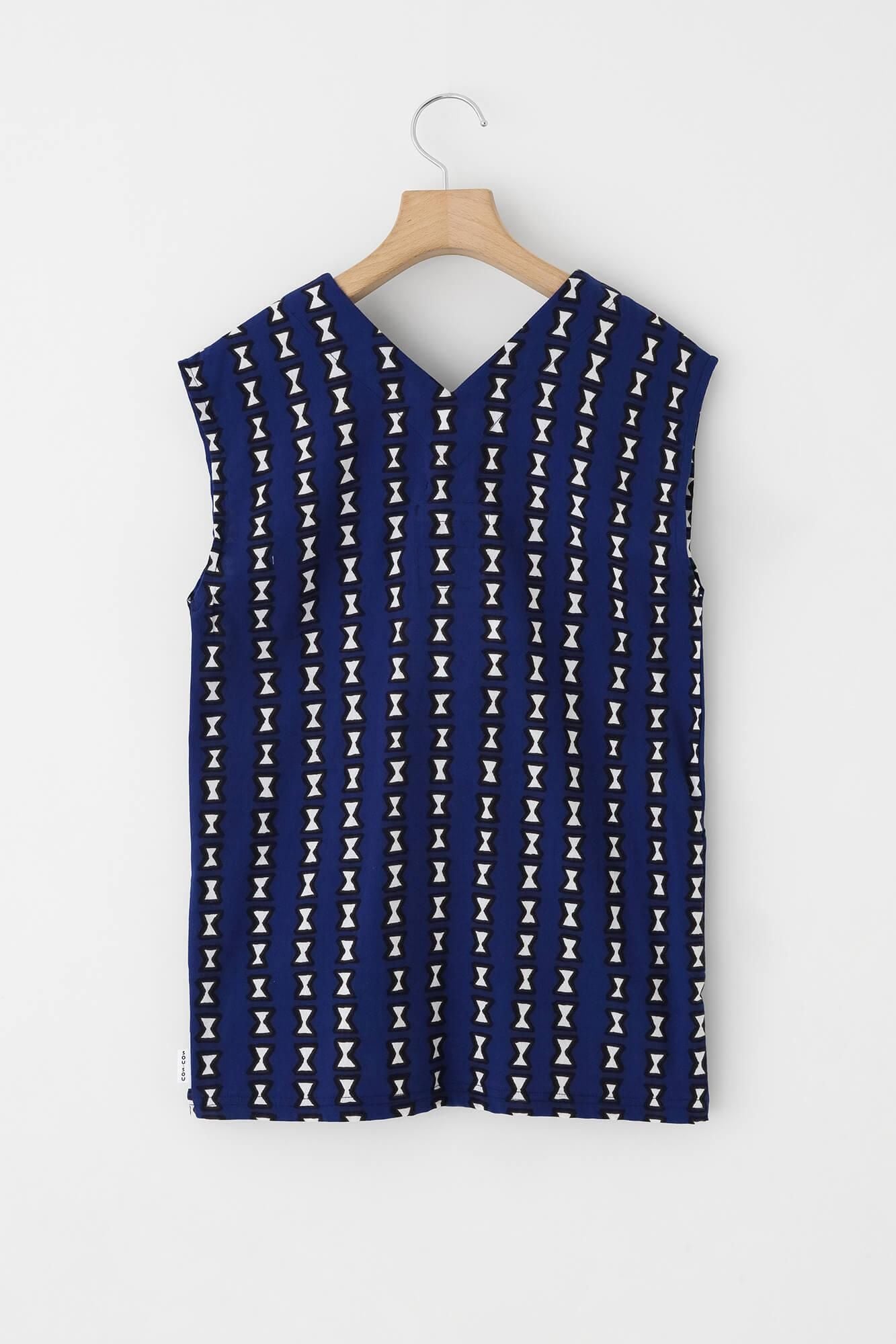 高島縮棉 40/40 V領上衣/榫卯