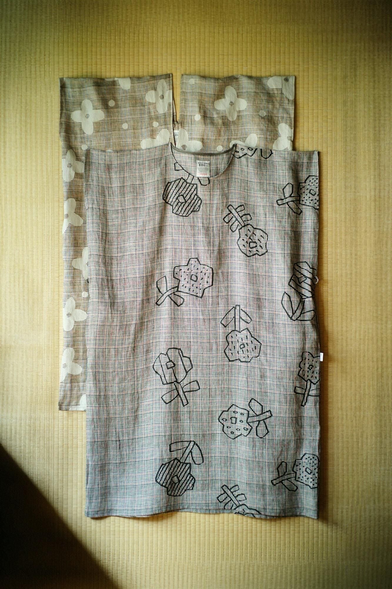 亚麻格子编织 (Koshiori) 矩形服装 (Hananae) 传单和边缘 (Yohaku)