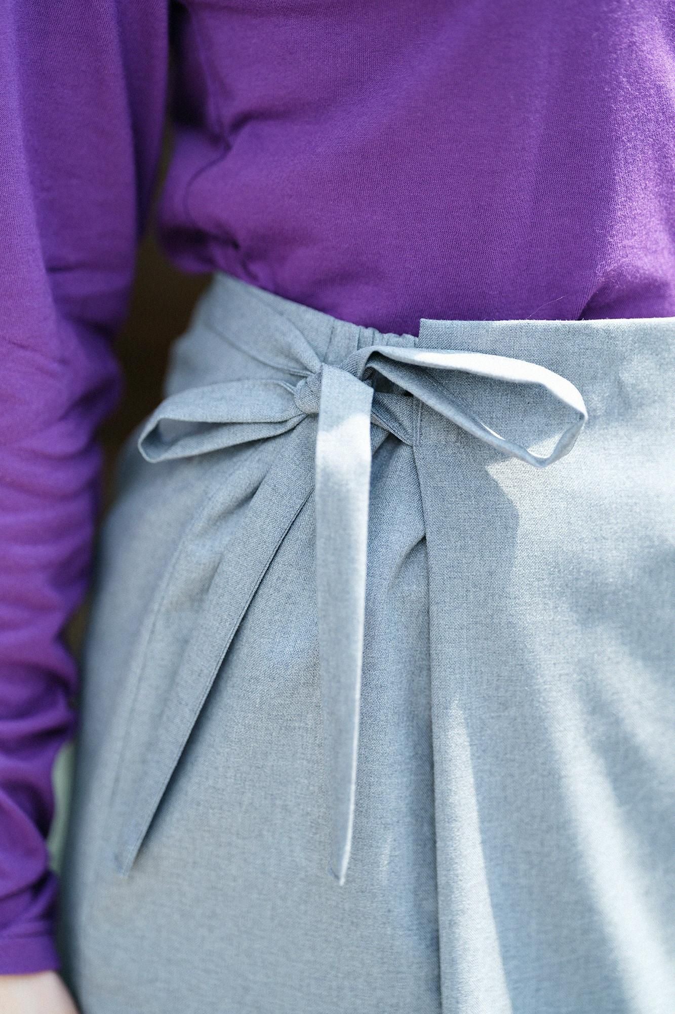 梳毛裹裙/紫灰色