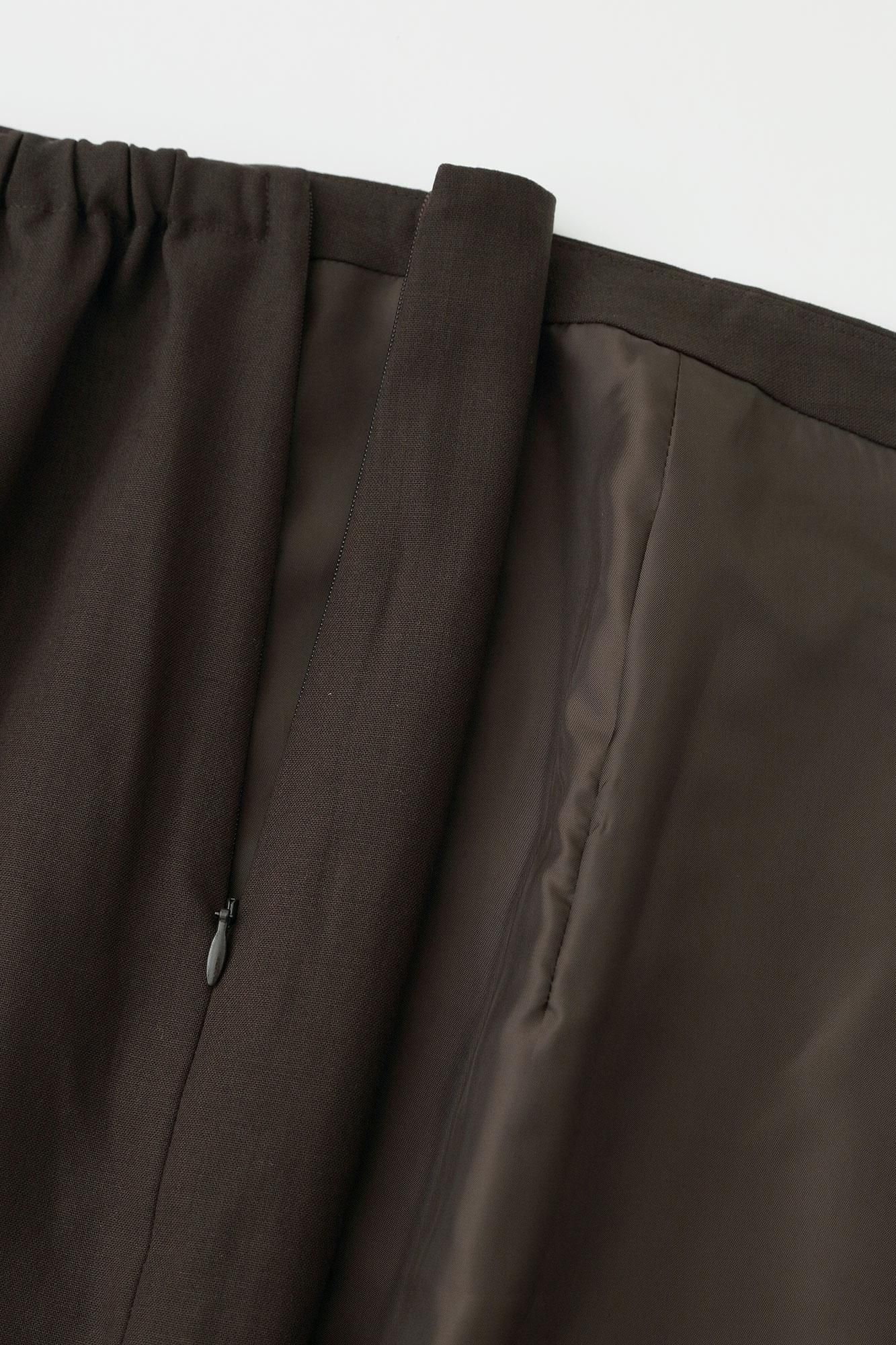 Combed Yarn Wrap Skirt / Brown