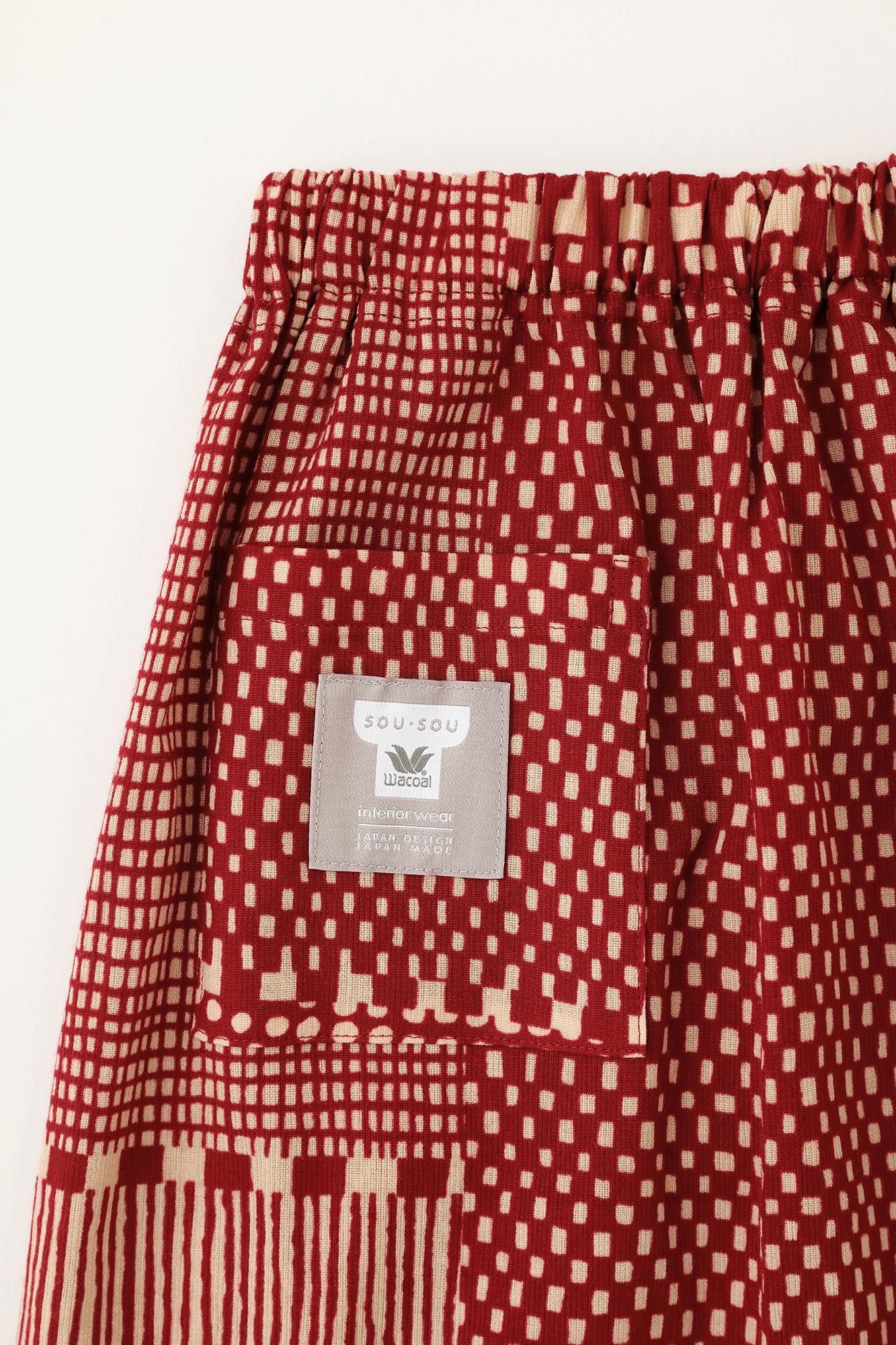 【官網限定】SOU・SOU×華歌爾 寬 闊腿褲 及膝長度/點線 小豆色