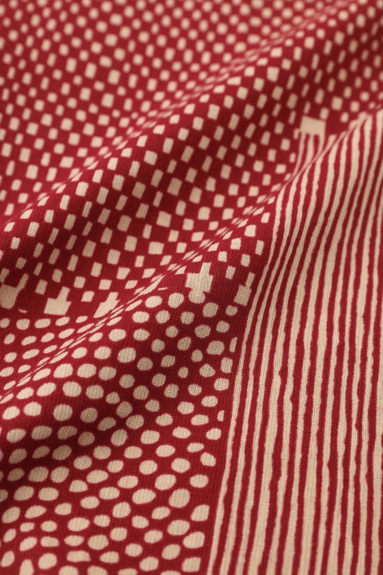 【官網限定】SOU・SOU×華歌爾 寬 闊腿褲 及膝長度/點線 小豆色