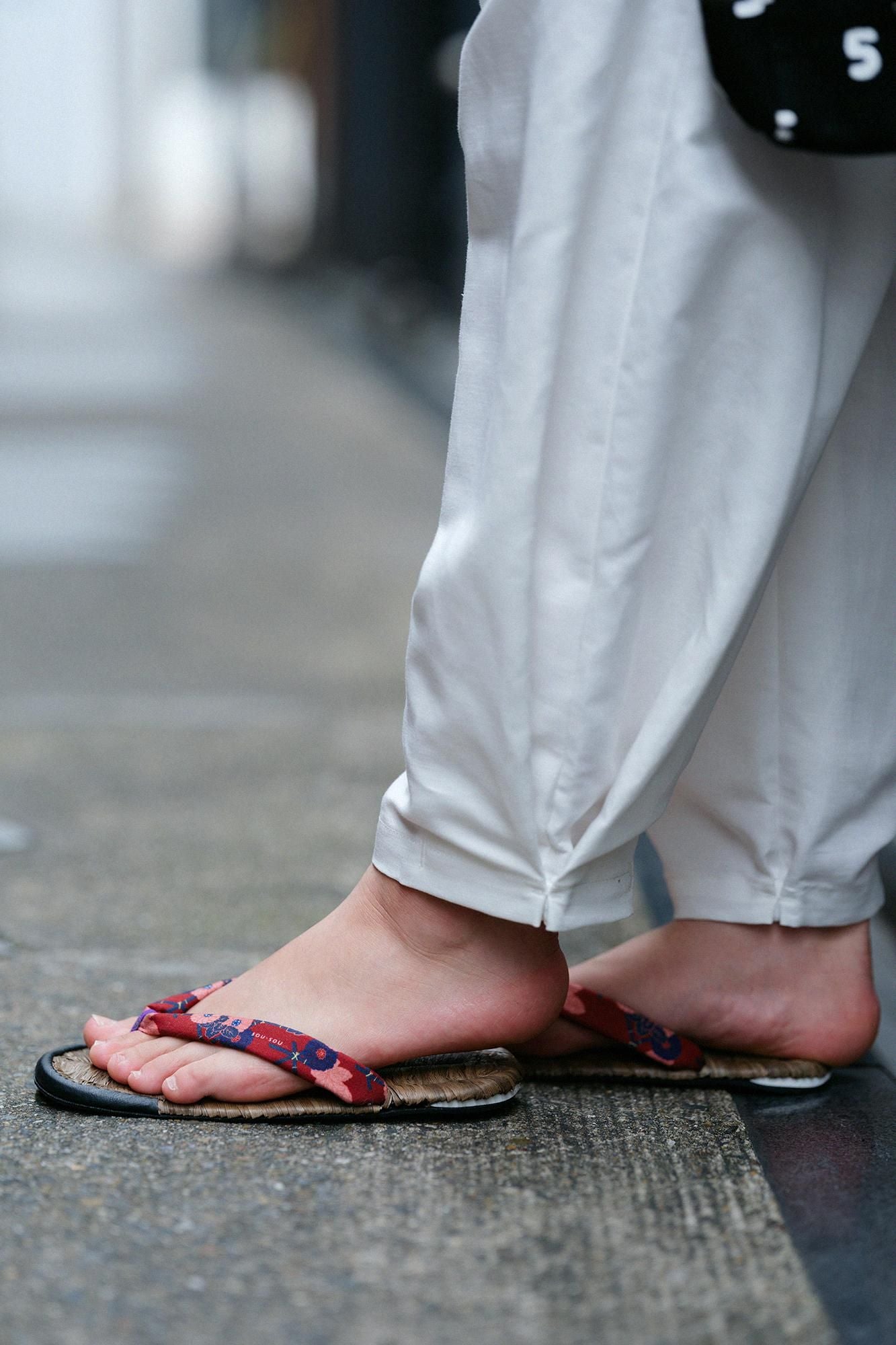 草履あさぶら 烏表/籬菊模様(まがきぎくもよう) 写し(うつし)