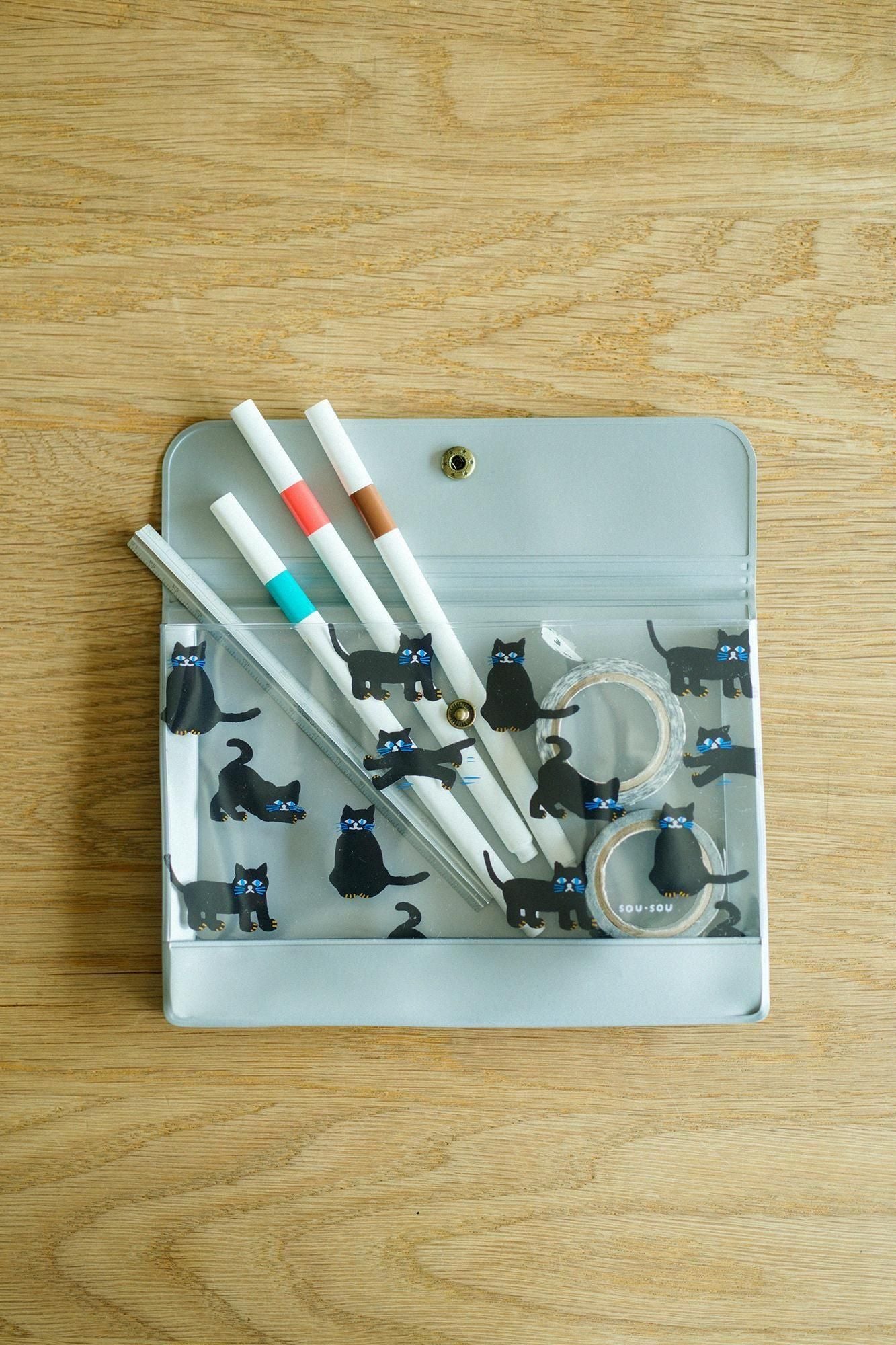 SOU・SOU × PHP Institute PVC Pouch / Cat