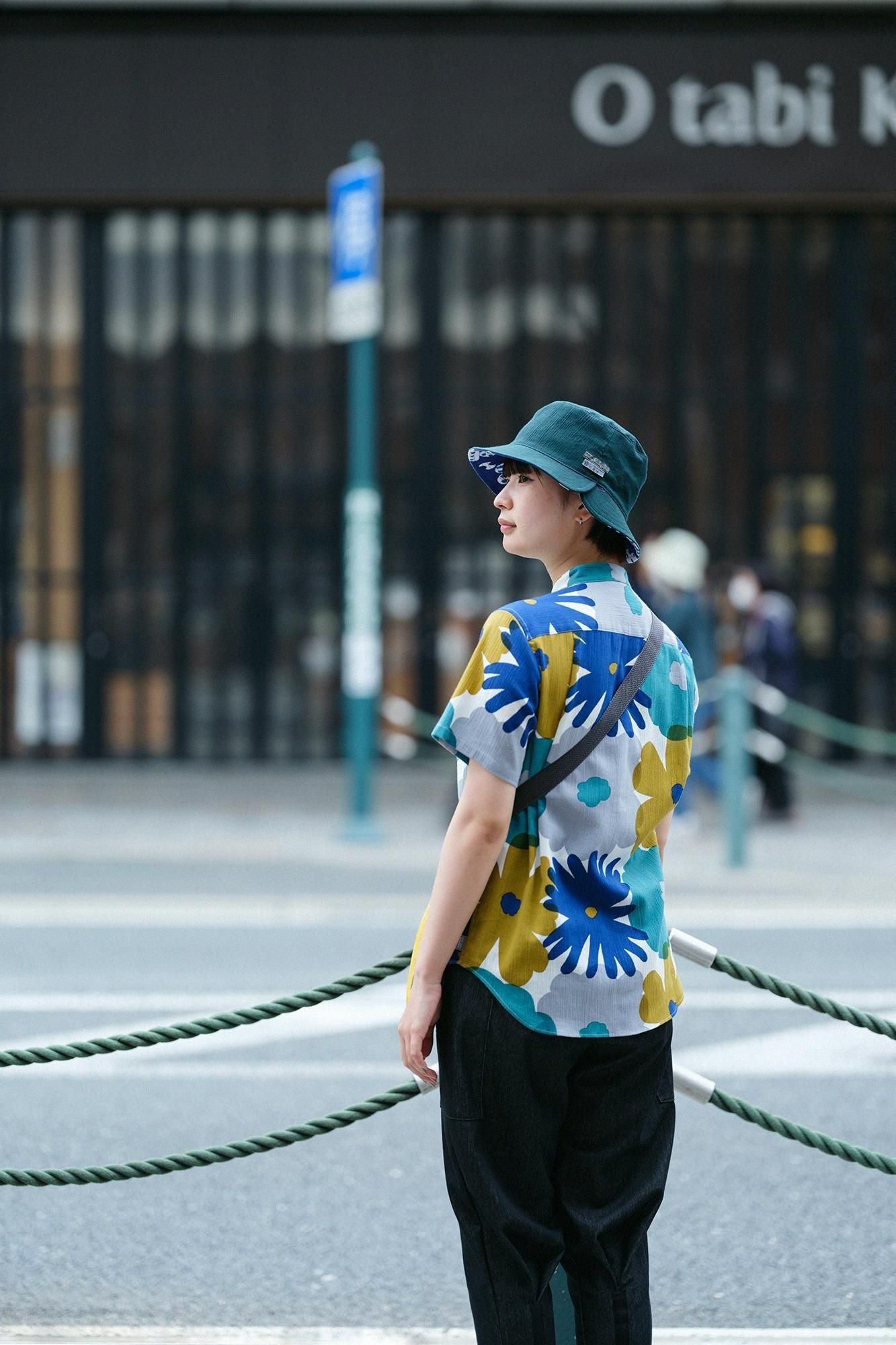 高島縮棉 20/20雙面用BIKE 帽子/綻放