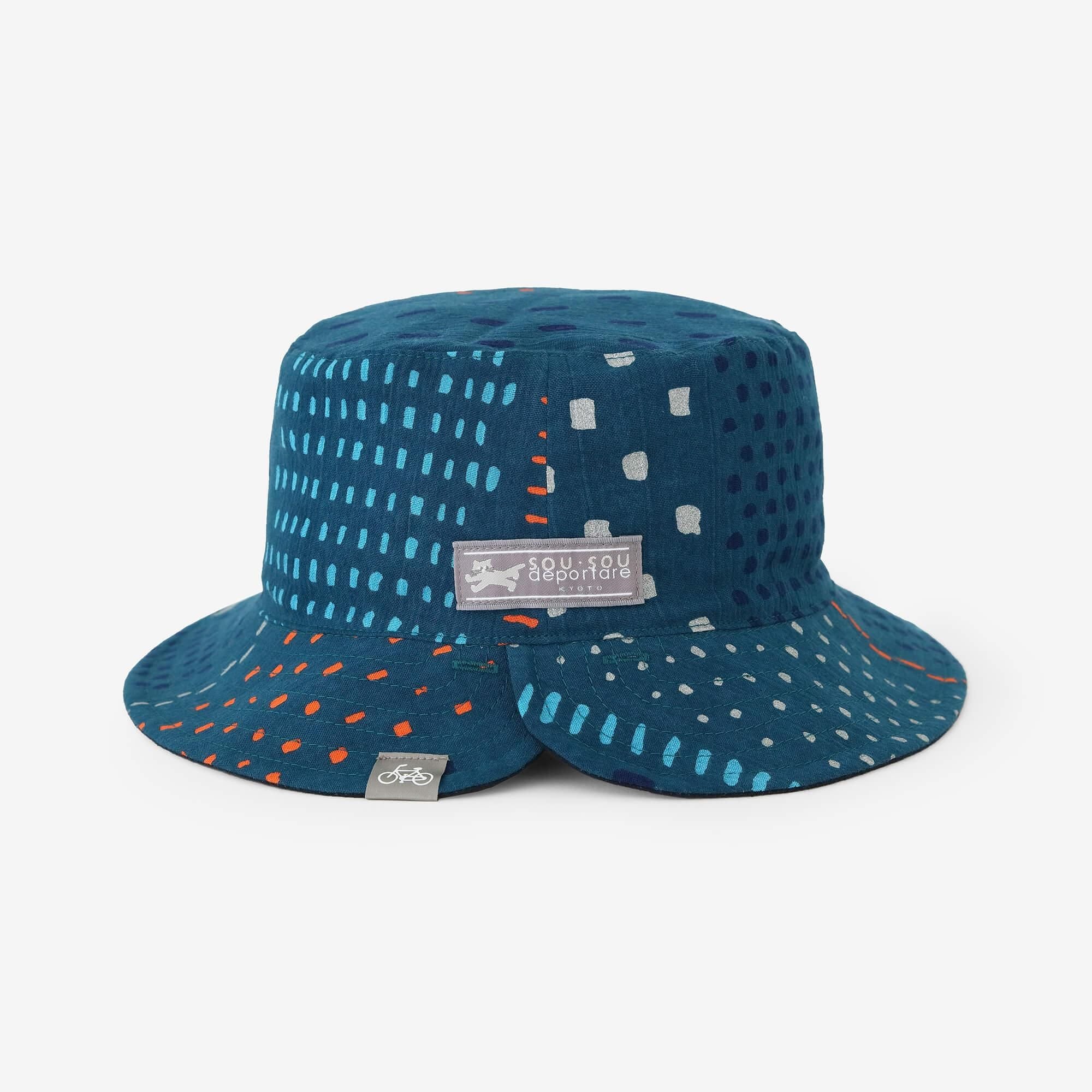 高島縮棉 20/20雙面用BIKE 帽子/冰雹條紋