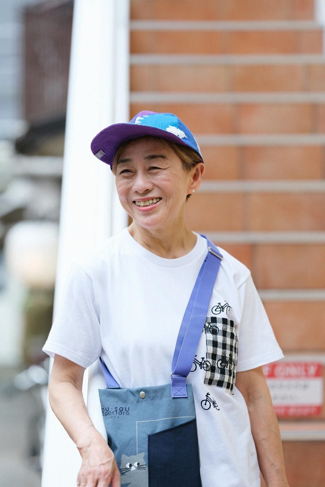 高島縮棉 20/20雙面用鴨舌帽/盛開