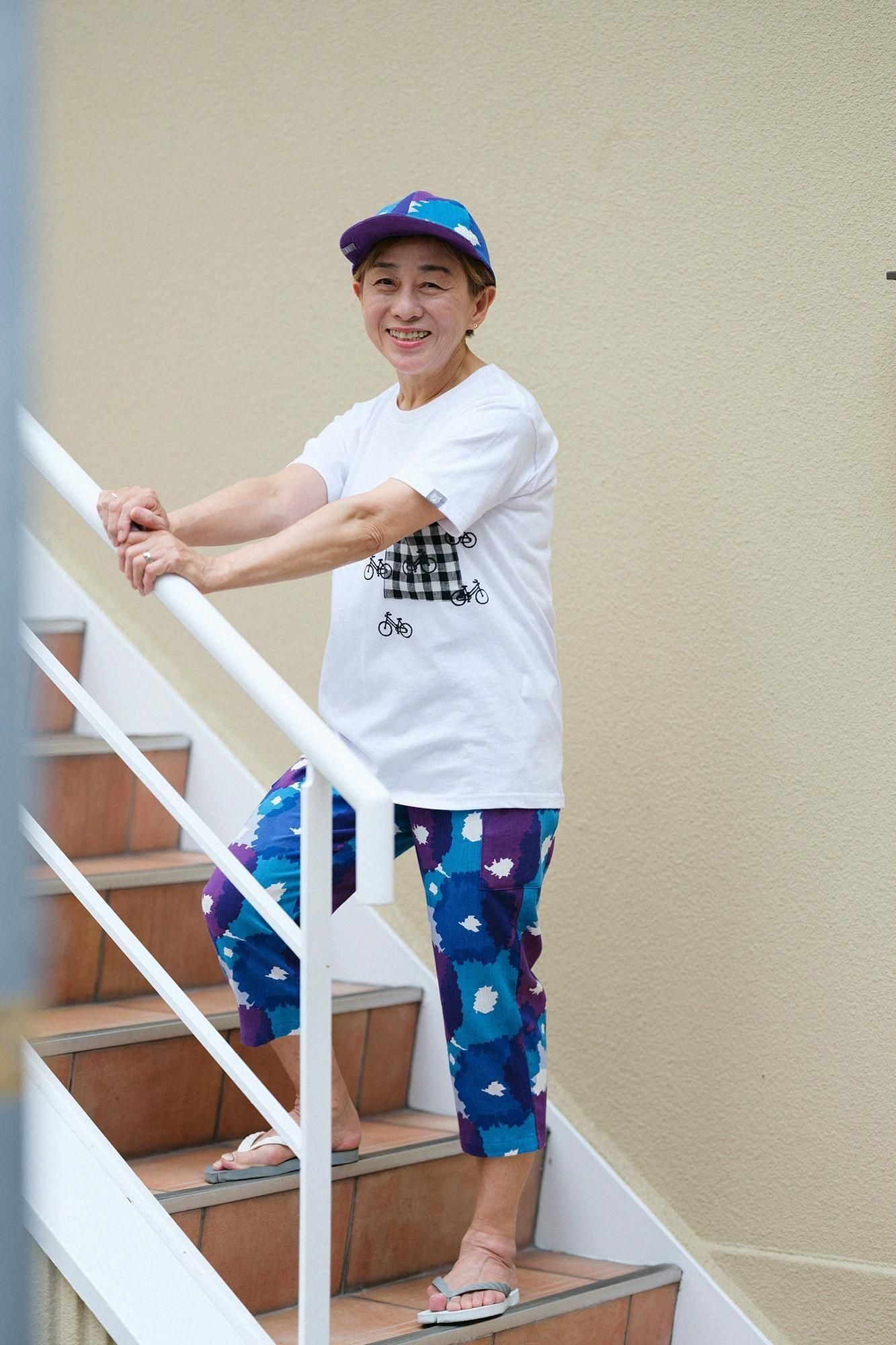 高島縮棉 20/20雙面用鴨舌帽/盛開