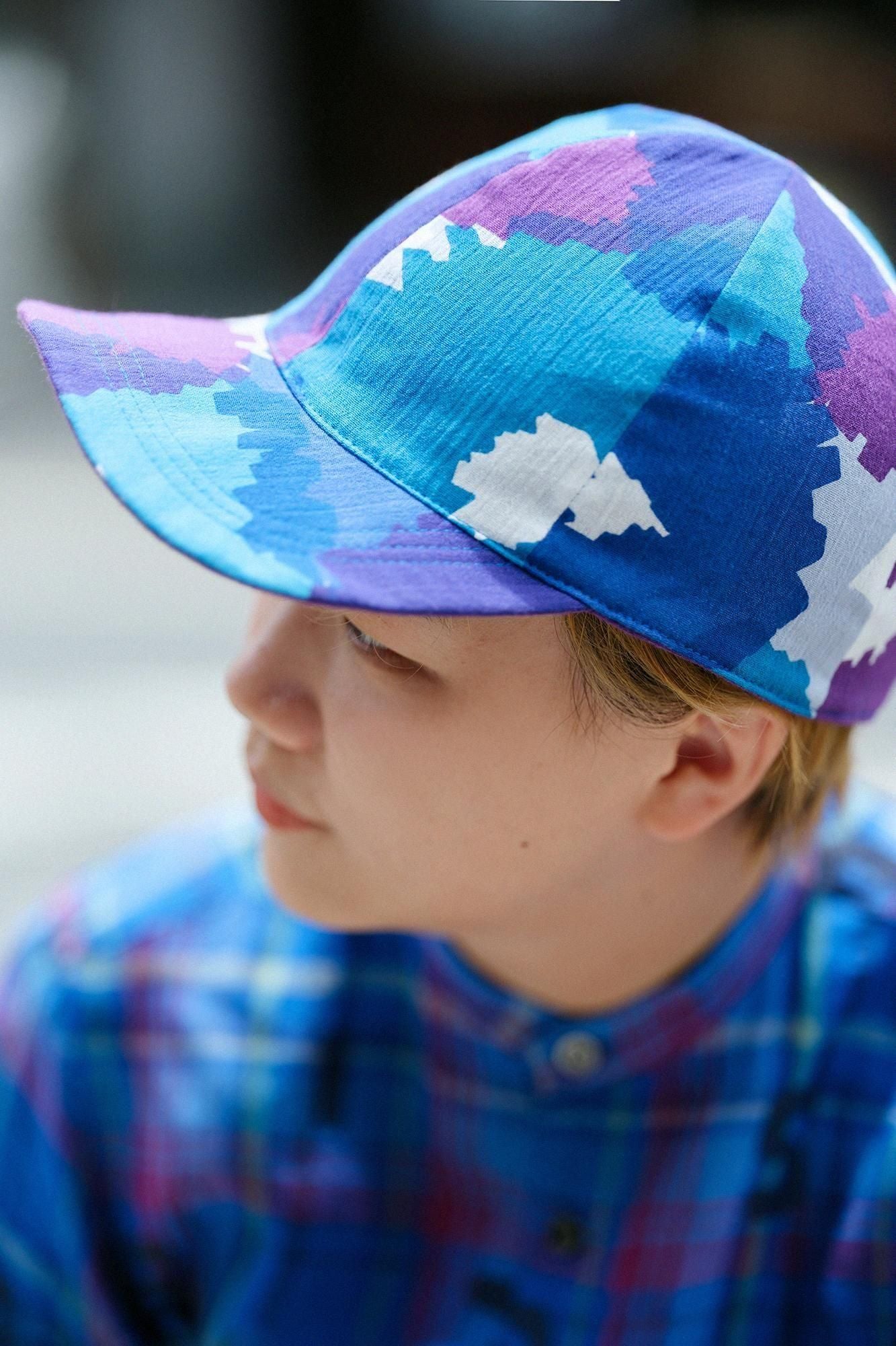 高島縮棉 20/20雙面用鴨舌帽/盛開