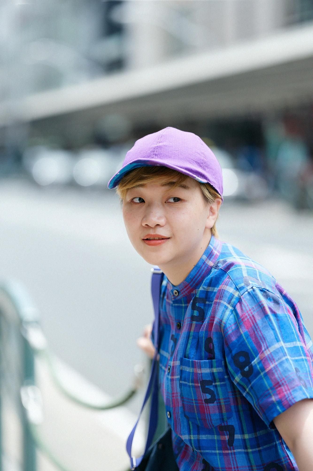 高島縮棉 20/20雙面用鴨舌帽/盛開