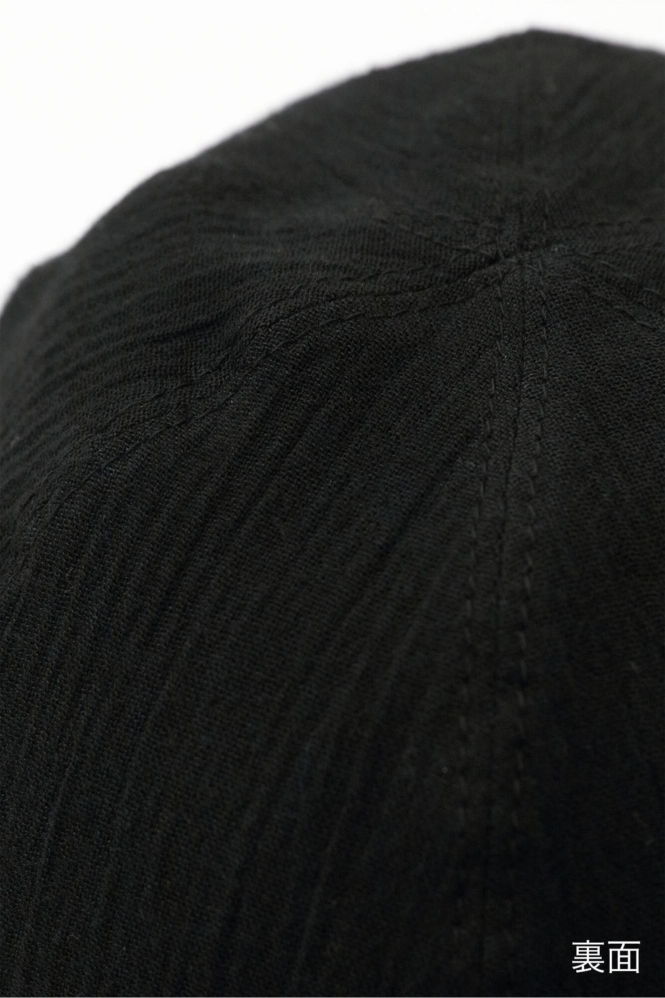 高島縮棉 20/20雙面用鴨舌帽/點線墨黑色