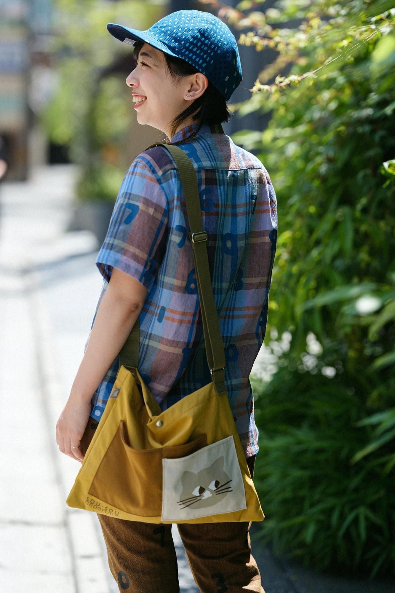 高島縮棉 20/20雙面用鴨舌帽/冰雹條紋