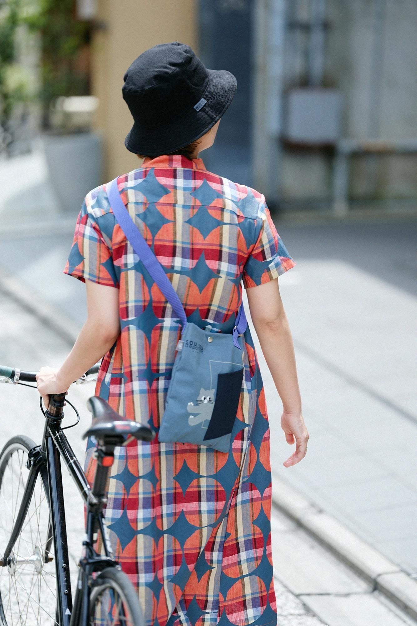 escape Nylon Sacoche Bag Small / Heather Blue